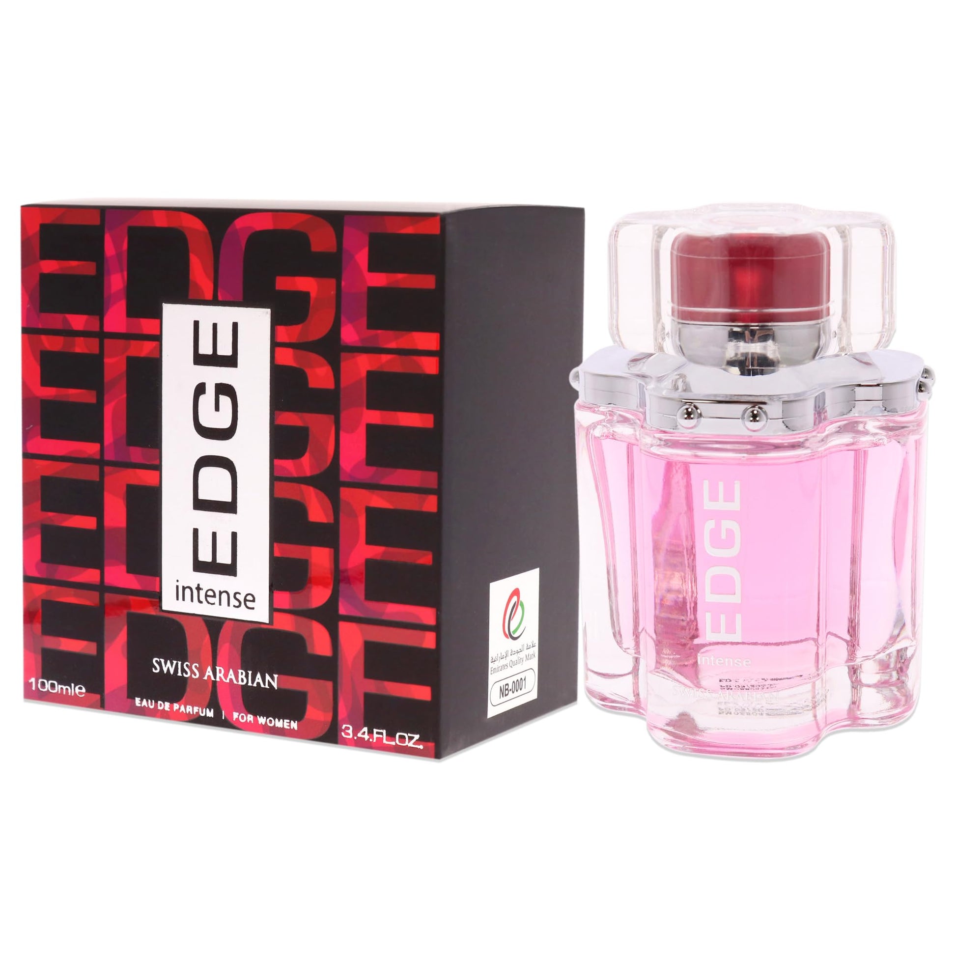 Swiss Arabian EDGE Intense - Luxury Products From Dubai - Long Lasting, Addictive Personal EDP Spray Fragrance - Seductive Signature Aroma - 3.4 Oz - Medaid International