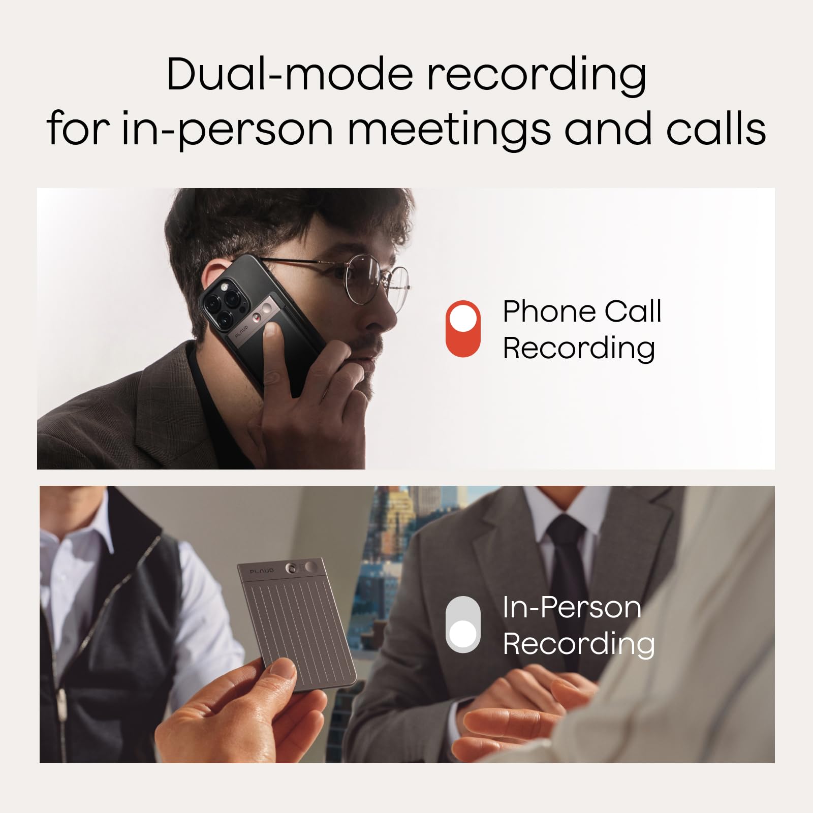 Plaud Note AI Voice Recorder, Voice Recorder w/Case, App Control, Transcribe & Summarize with AI Technology, Support 112 Languages, 64GB Memory, Audio Recorder for Lecture, Meeting, Call, Interview - Medaid International