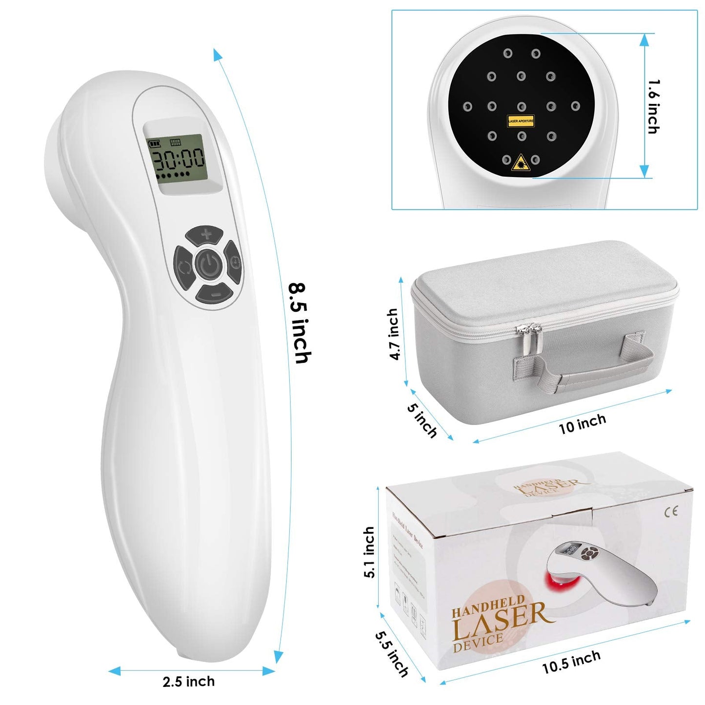 Yofalo Portable Handheld Cold Laser Therapy Device,Red Light Therapy Device for Pain Relief,3x808nm+12x650nm.Multi-Speed Regulation with Pulse Function - Medaid International