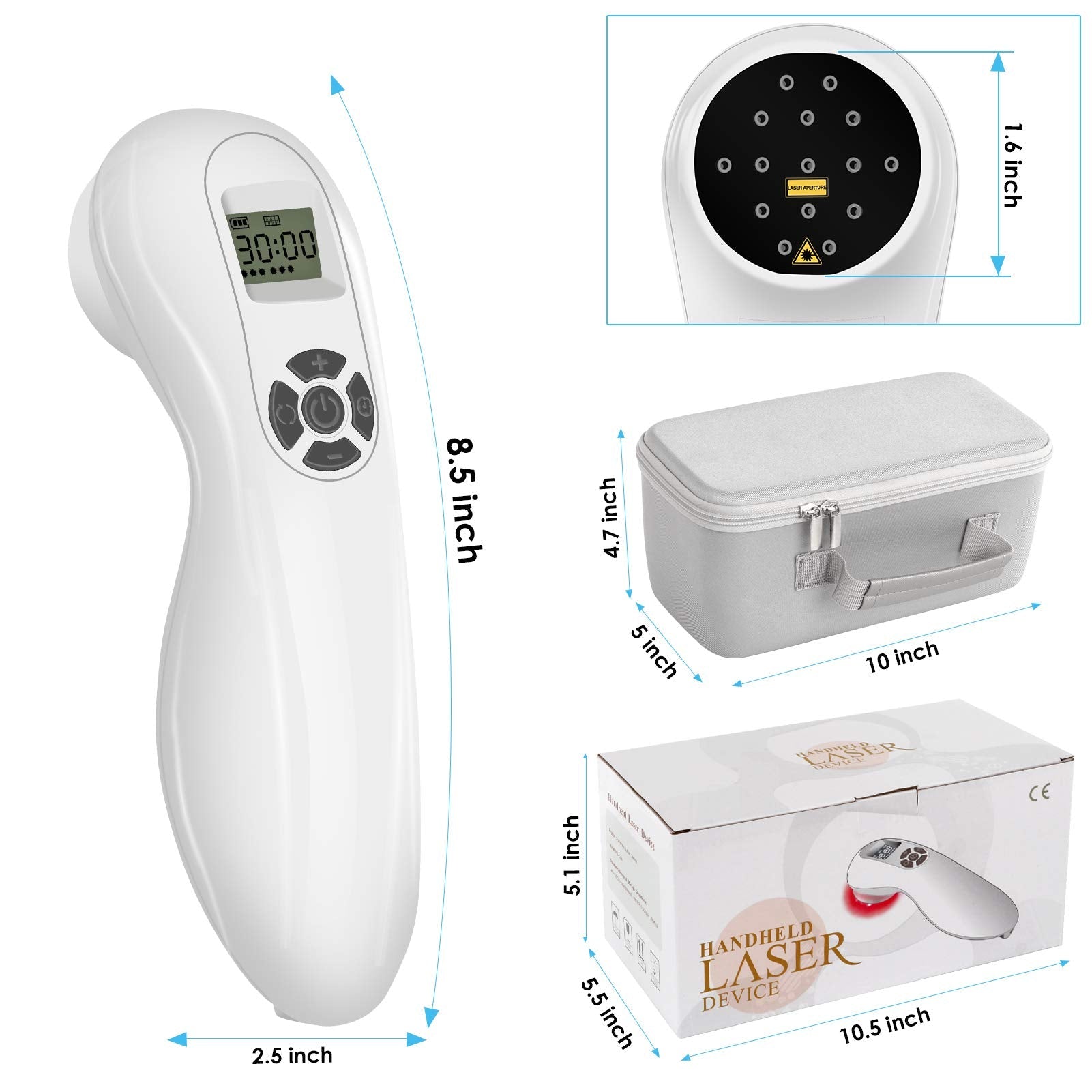 Yofalo Portable Handheld Cold Laser Therapy Device,Red Light Therapy Device for Pain Relief,3x808nm+12x650nm.Multi-Speed Regulation with Pulse Function - Medaid International