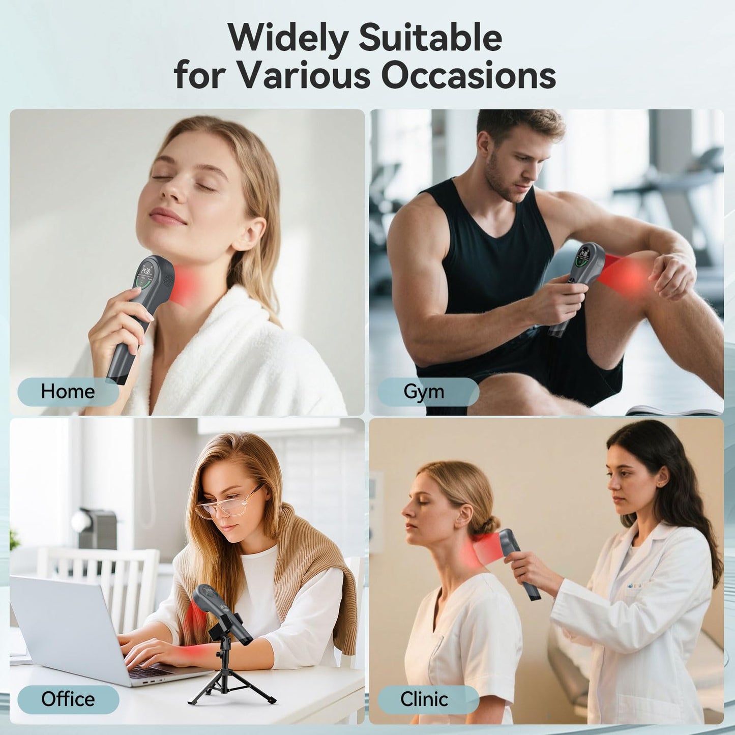 LAFCARE Handheld Red Light Therapy with Stand,Near Infrared Light Therapy Devices for Pain Relief Joint and Muscle Pain for Pets(4 * 808nm+14 * 650nm) - Medaid International