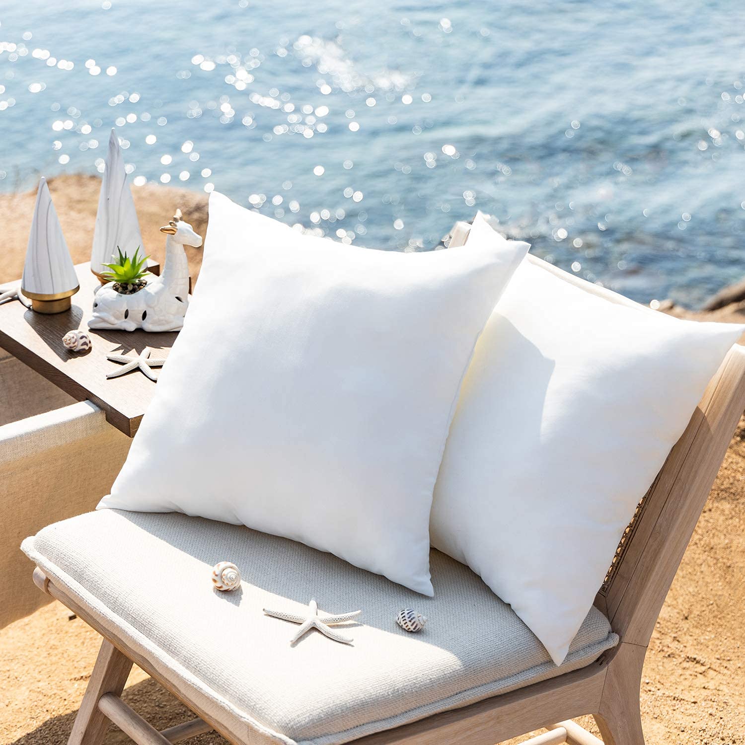 Phantoscope 18 x 18 Pillow Inserts - Pack of 4 Outdoor Water Resistant Throw Pillow Inserts Hypoallergenic Square Decorative Couch Sham Cushion Stuffer - 18 Inches - Medaid International