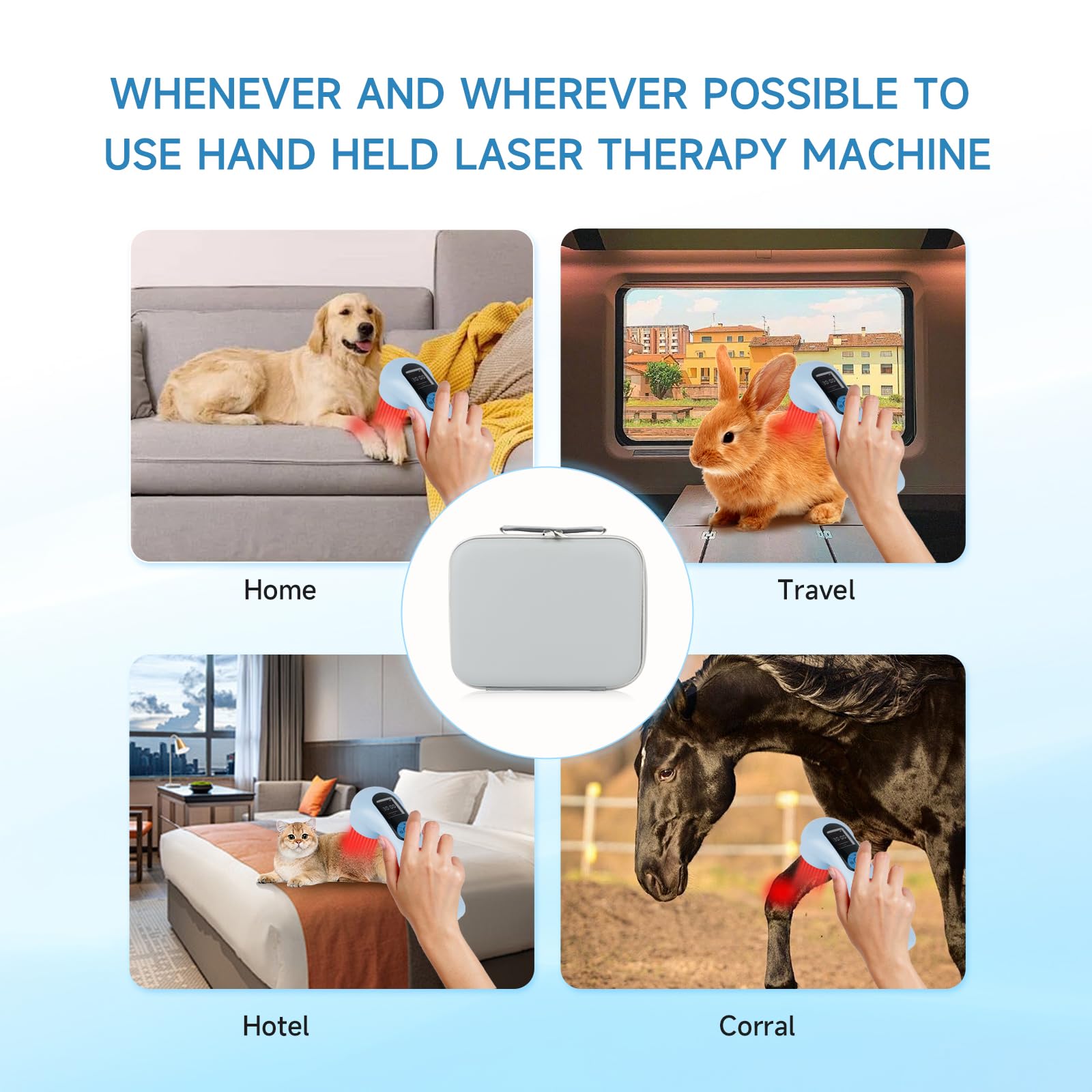 5000mAh Pro Cold Laser Therapy Device for Dog Vet Low Level NIR Red Light Therapy Machine Cat Pain Relief 808/650nm Handheld Infrared Laser LLLT Wand for Wound Healing Pet Muscle Relax Treatment - Medaid International