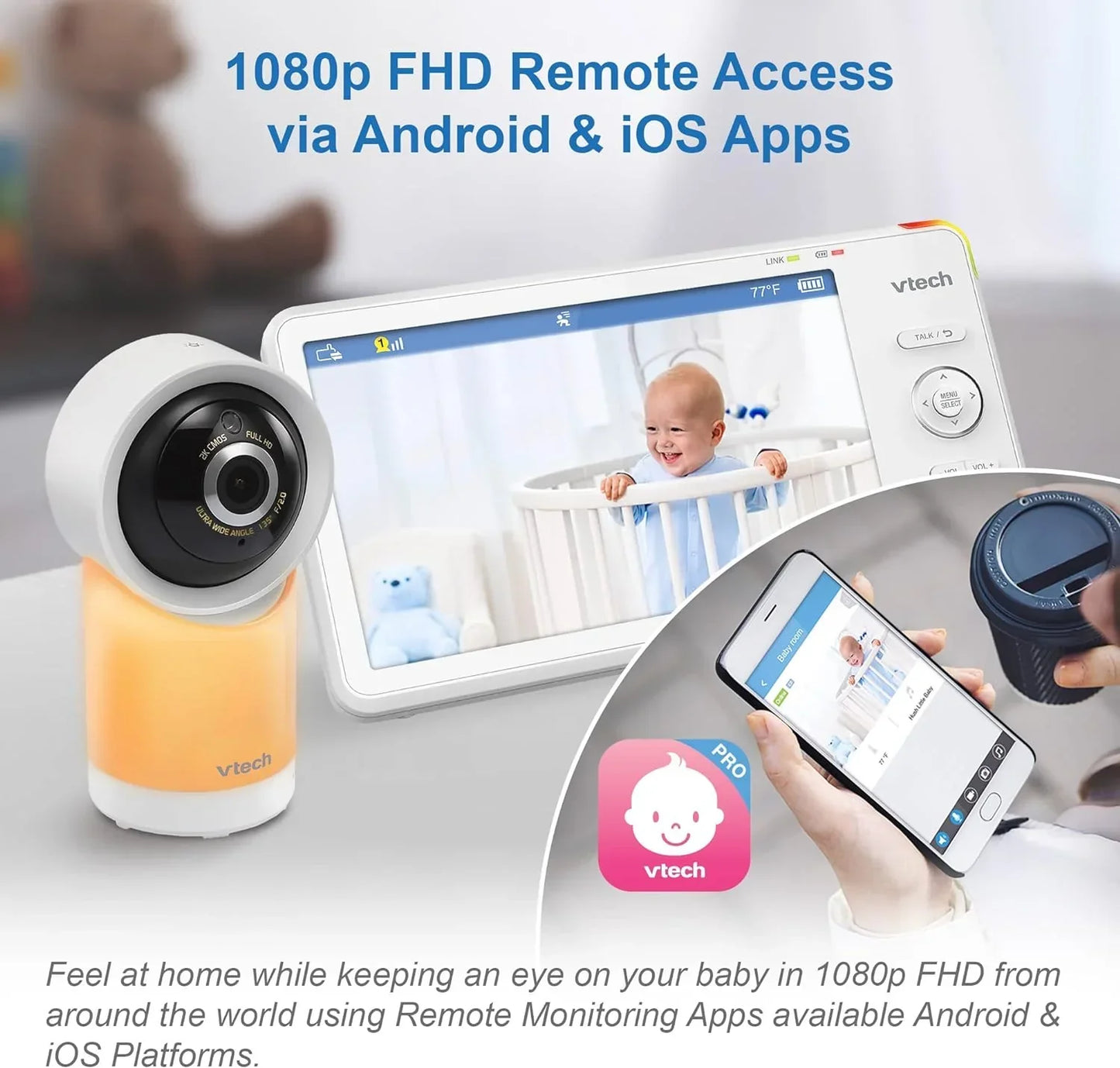 Vtech - RM5766HD 1080HD Monitor - Smart Wifi Remote Access - 360 Degree Pan&Tiltbaby