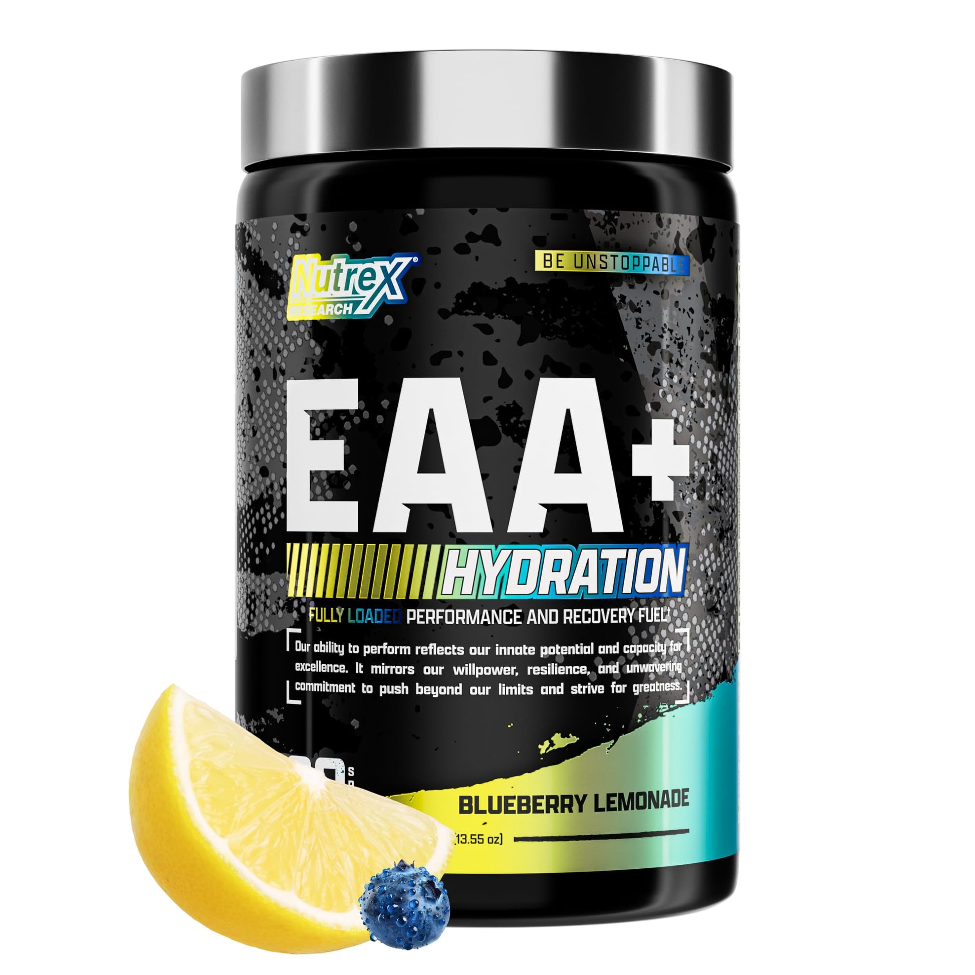 Nutrex Research EAA Hydration | EAAs + BCAA Powder | Muscle Recovery, Strength, Muscle Building, Endurance | 8G Essential Amino Acids + Electrolytes | Blueberry Lemonade 30 Servings - Medaid International