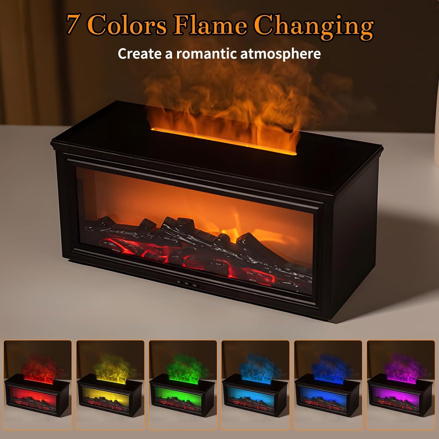 280ml Simulated Charcoal Fireplace Aroma Humidifier
