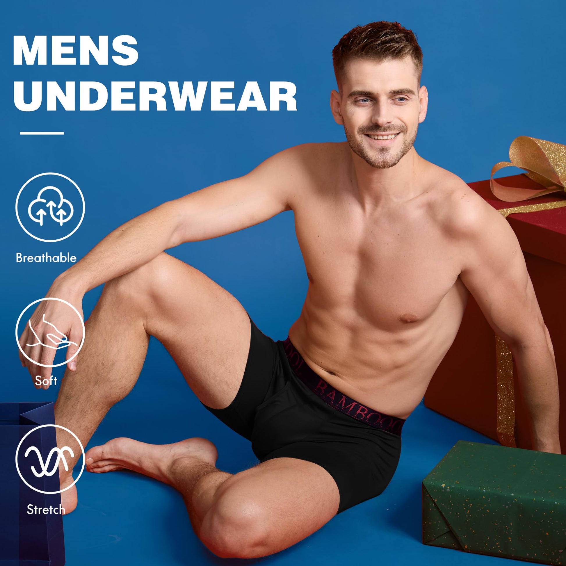 BAMBOO COOL Men's Ultra ComfortSoft Underwear, Moisture Wicking & Breathable No Ride Up Boxer Briefs with Fly, Multipack - Medaid International