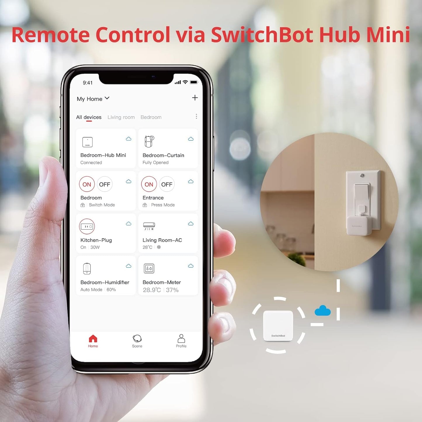 Medaid Smart Automatic Switch Bot with Remote - Works on App & Remote