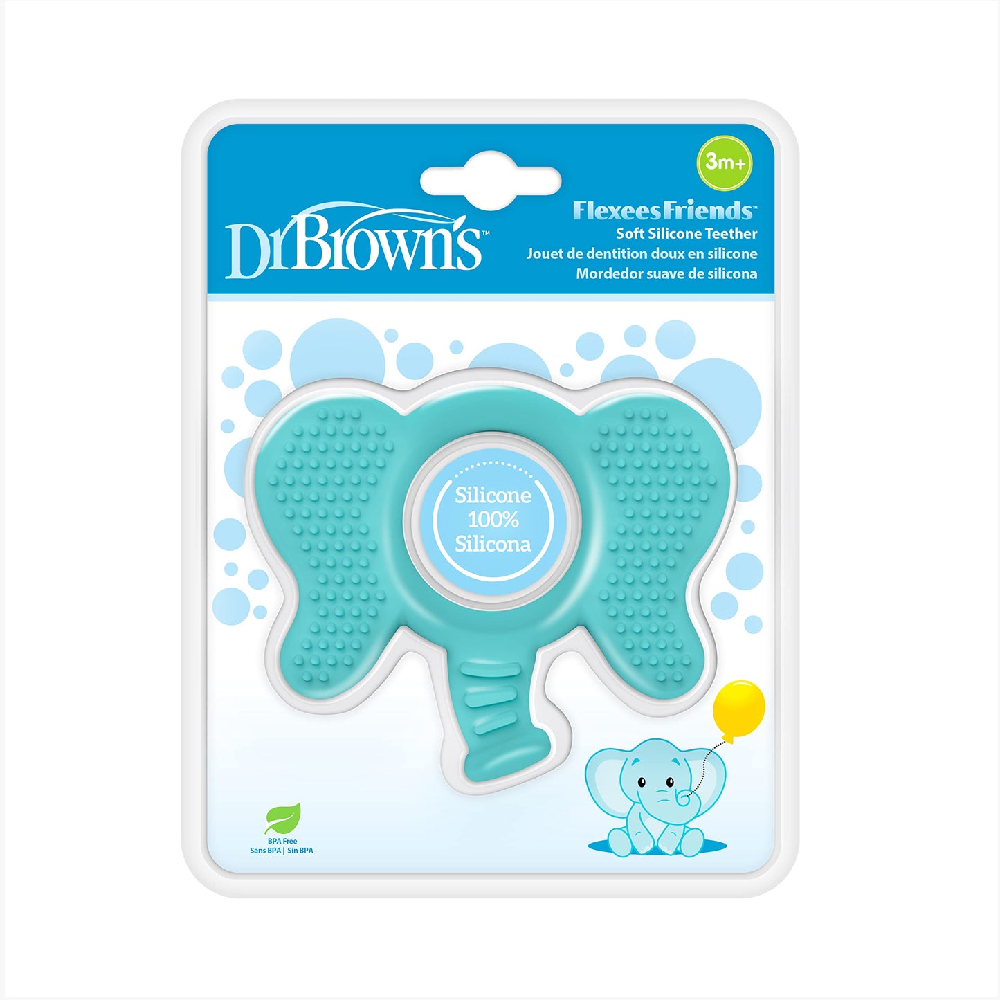 Dr. Brown's Flexees Elephant Silicone Teether Blue