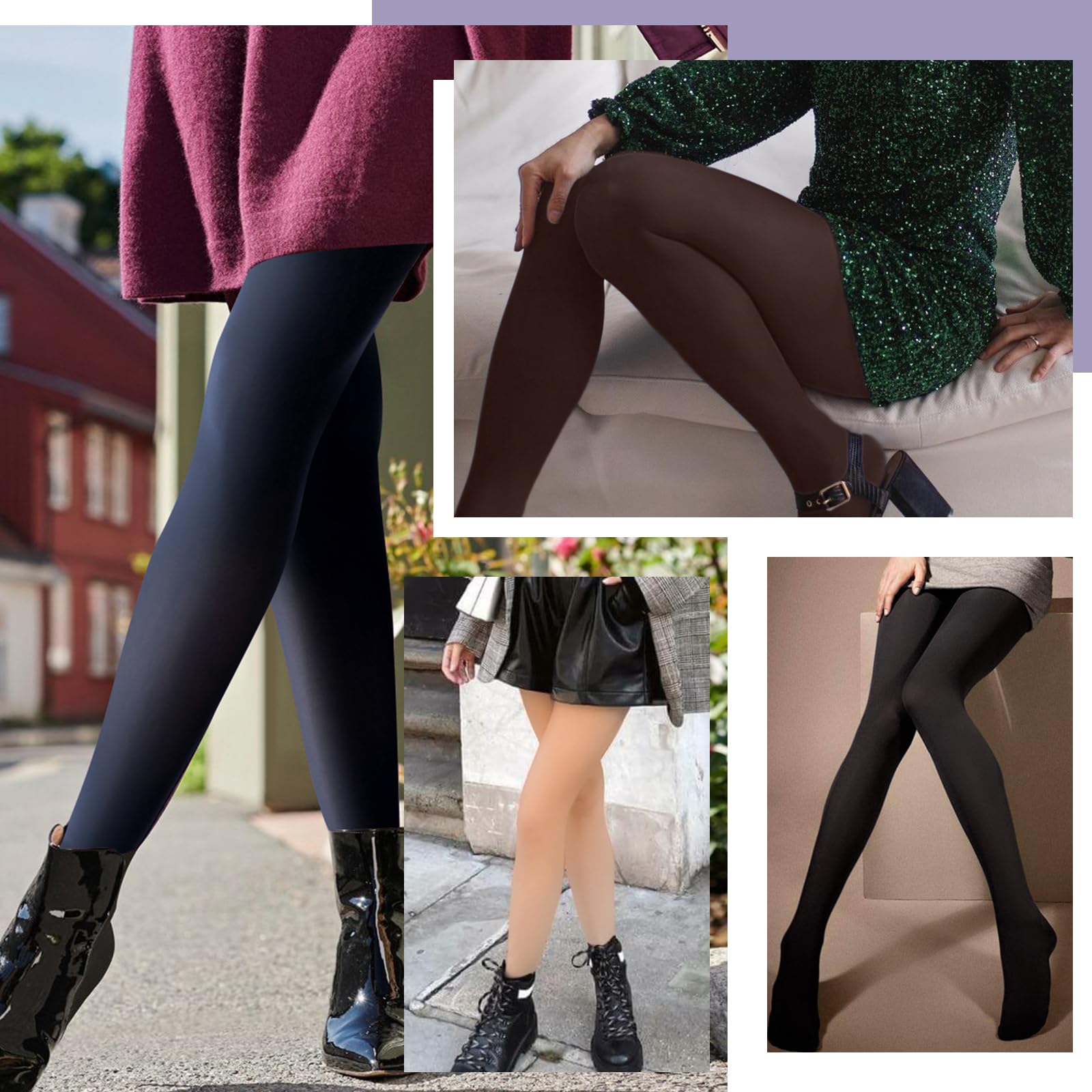 MANZI 2 Pairs Run Resistant Control Top Panty Hose Opaque Tights, Large, Suntan - Medaid International