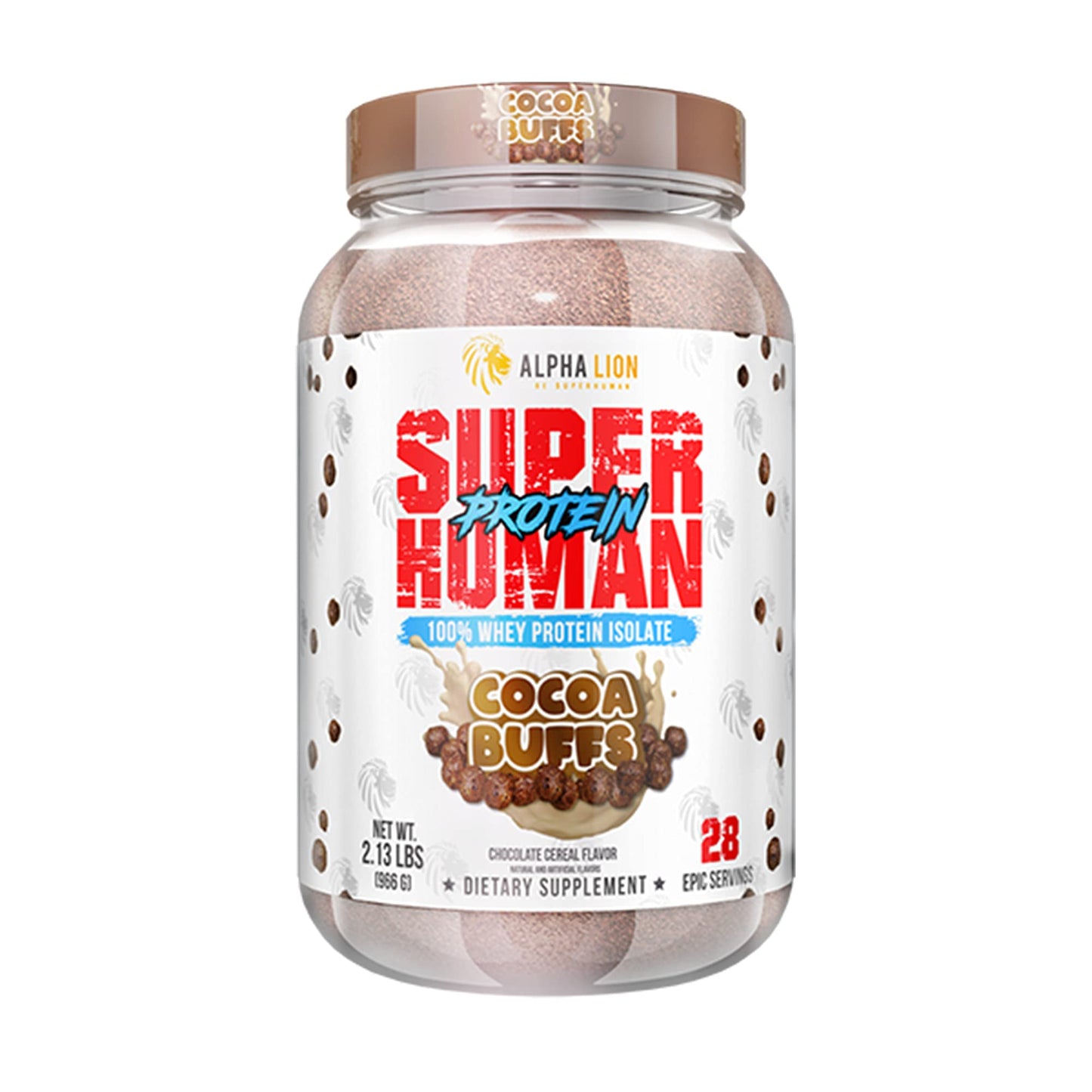 ALPHA LION Superhuman Whey Protein Powder, Great Tasting Pure Whey Protein Isolate, Low Carb, Low Sugar, No Bloat Post Workout, Muscle Recovery & Growth (28 Servings, Cocoa Buffs) - Medaid International