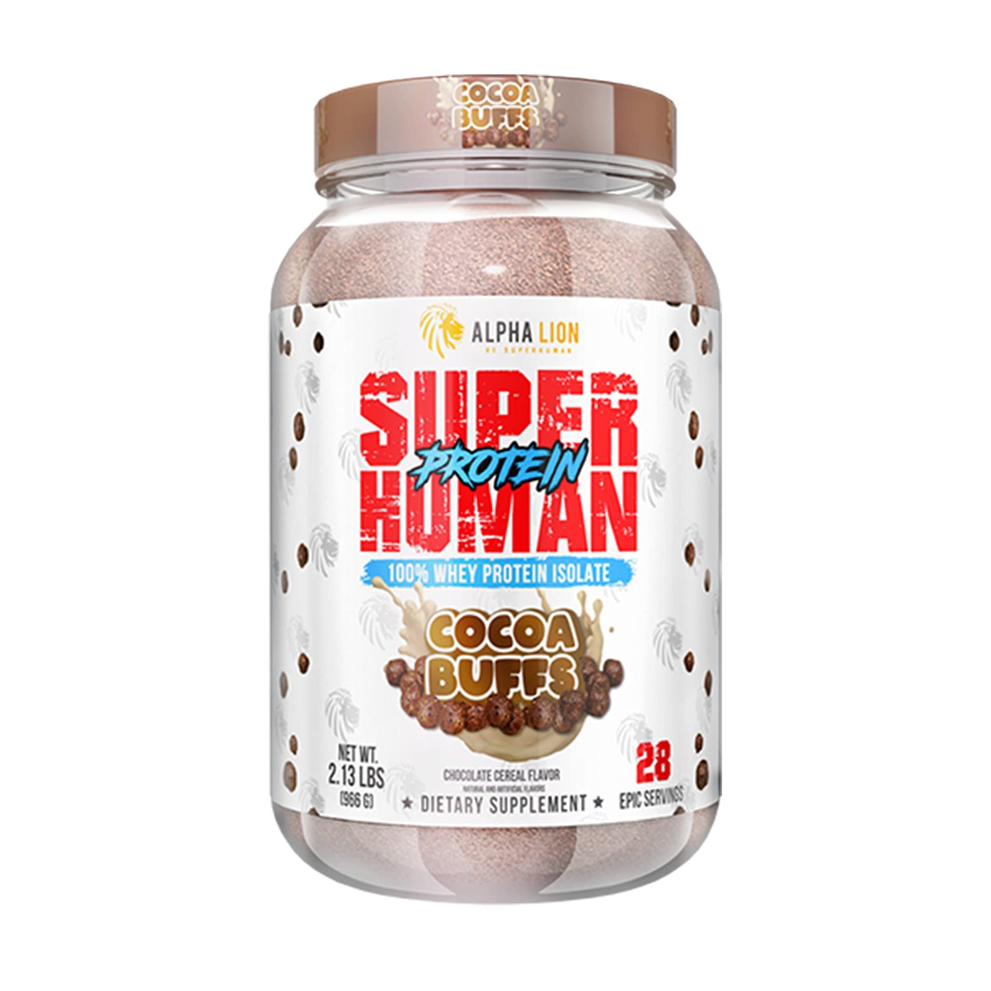 ALPHA LION Superhuman Whey Protein Powder, Great Tasting Pure Whey Protein Isolate, Low Carb, Low Sugar, No Bloat Post Workout, Muscle Recovery & Growth (28 Servings, Cocoa Buffs) - Medaid International