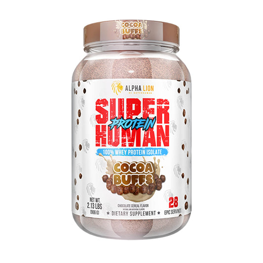 ALPHA LION Superhuman Whey Protein Powder, Great Tasting Pure Whey Protein Isolate, Low Carb, Low Sugar, No Bloat Post Workout, Muscle Recovery & Growth (28 Servings, Cocoa Buffs) - Medaid International