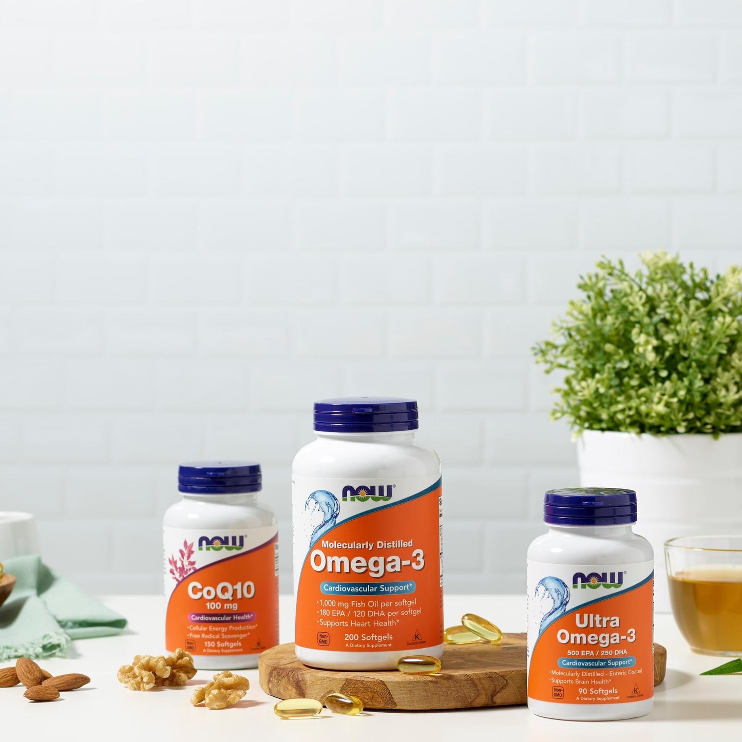 NOW Foods Supplements, Omega-3 180 EPA / 120 DHA, Molecularly Distilled, Cardiovascular Support*, 200 Softgels - Medaid International