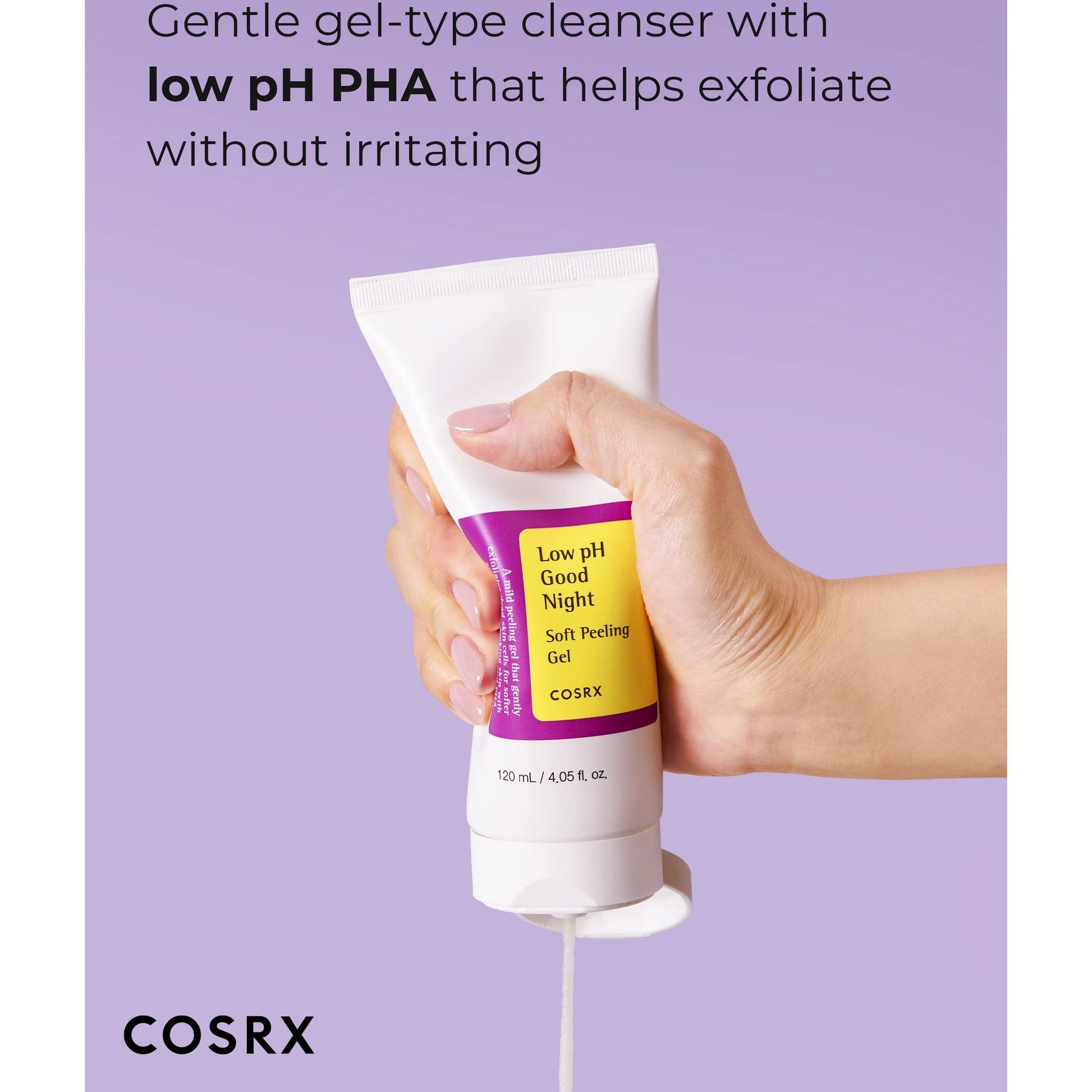 COSRX Low pH Good Night Soft Peeling Gel, 4.05 fl oz / 120ml, Mildly Exfoliating PHA For Sensitive Skin with Natural Cellulose, Radiating, Cleansing, Not Tested on Animals, Korean Skin Care - Medaid International