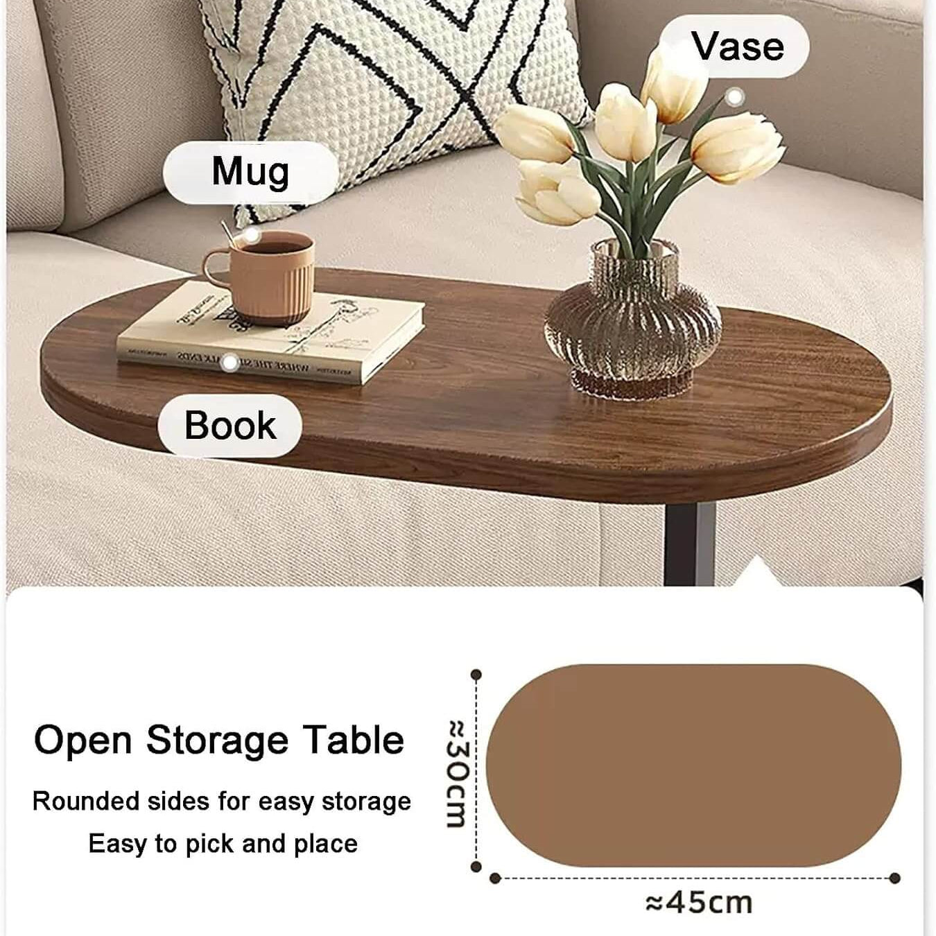 C-shaped side table