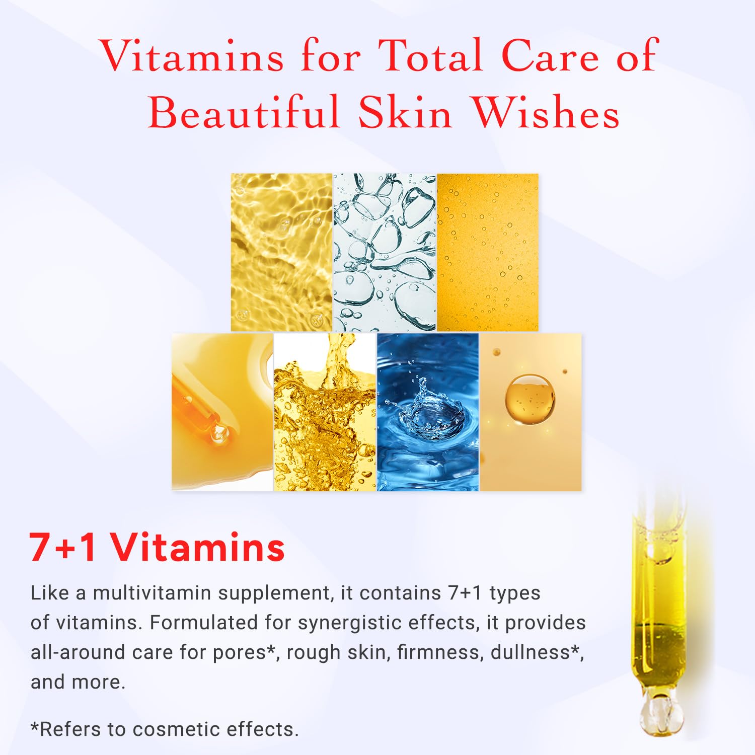 Lululun 7 Sheet Vitamin C Face Masks Skincare for Women & Men, Daily Face Mask Sheet for Pore Firming & Dull Skin, Facial Mask Sheet with 7 Herbs, Japanese Face Masks with 7+1 Vitamns Complex, HYDRA V - Medaid International