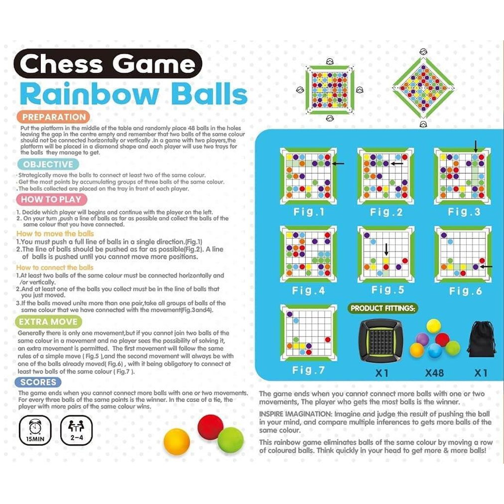 Rainbow Ball Chess Board Game