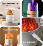 Mini Volcano Cool Mist Humidifier – 300ml Air Moisturizer with LED