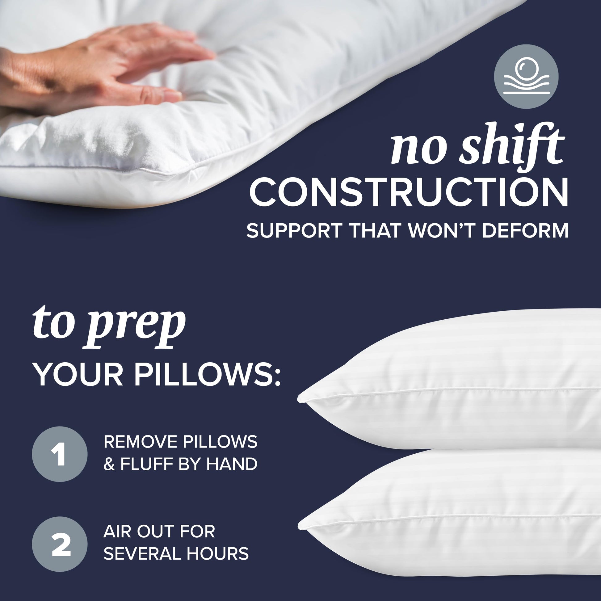 Beckham Hotel Collection Bed Pillows Standard/Queen Size Set of 2 - Original Down Alternative Pillow for Sleeping - Bedding for Back, Stomach or Side Sleepers - Medaid International