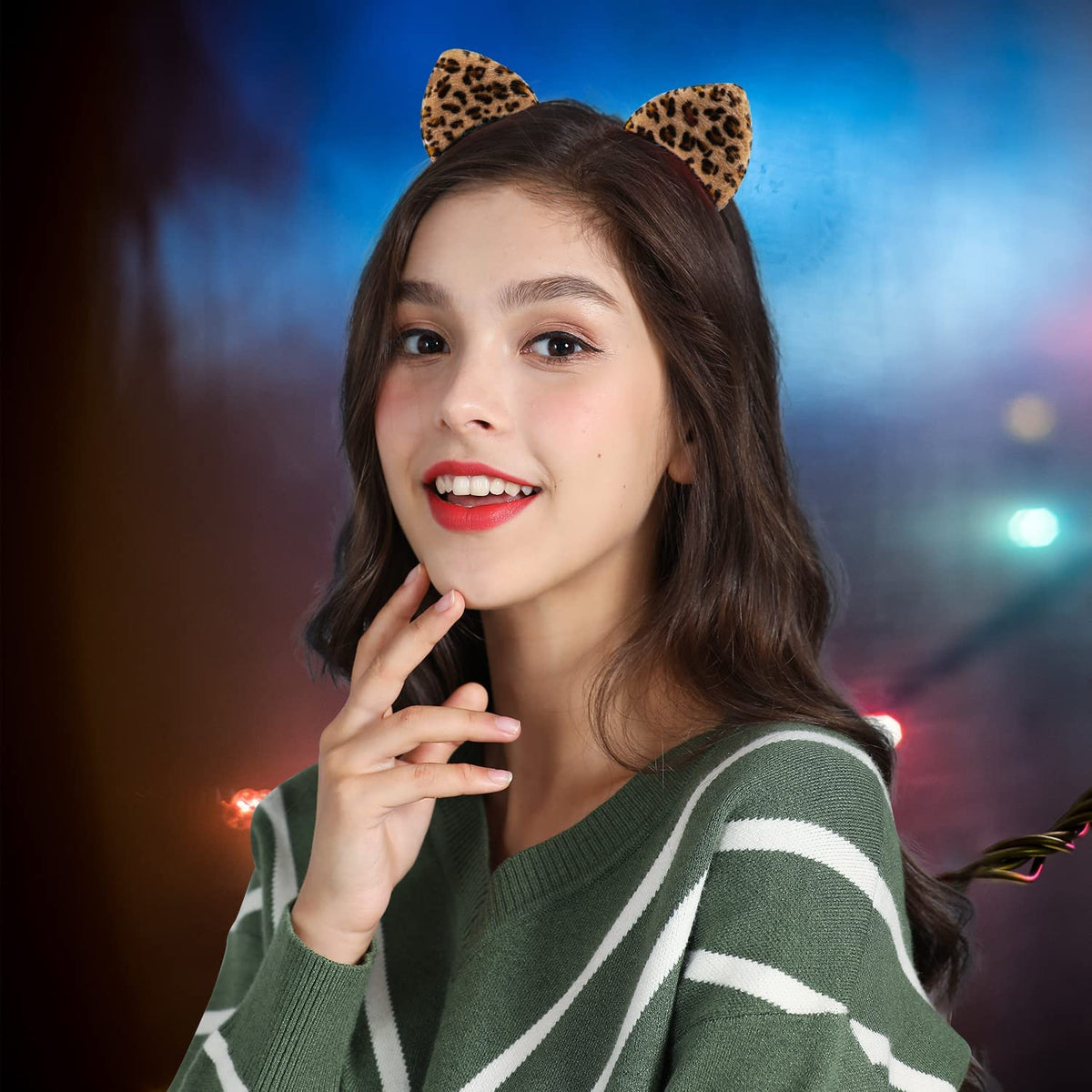 TERRIFI Leopard Ears Headband, Cat Ears Headband, Hair Accessories For Women and Girls, Cosplay Costume Accessories For Kids And Adults