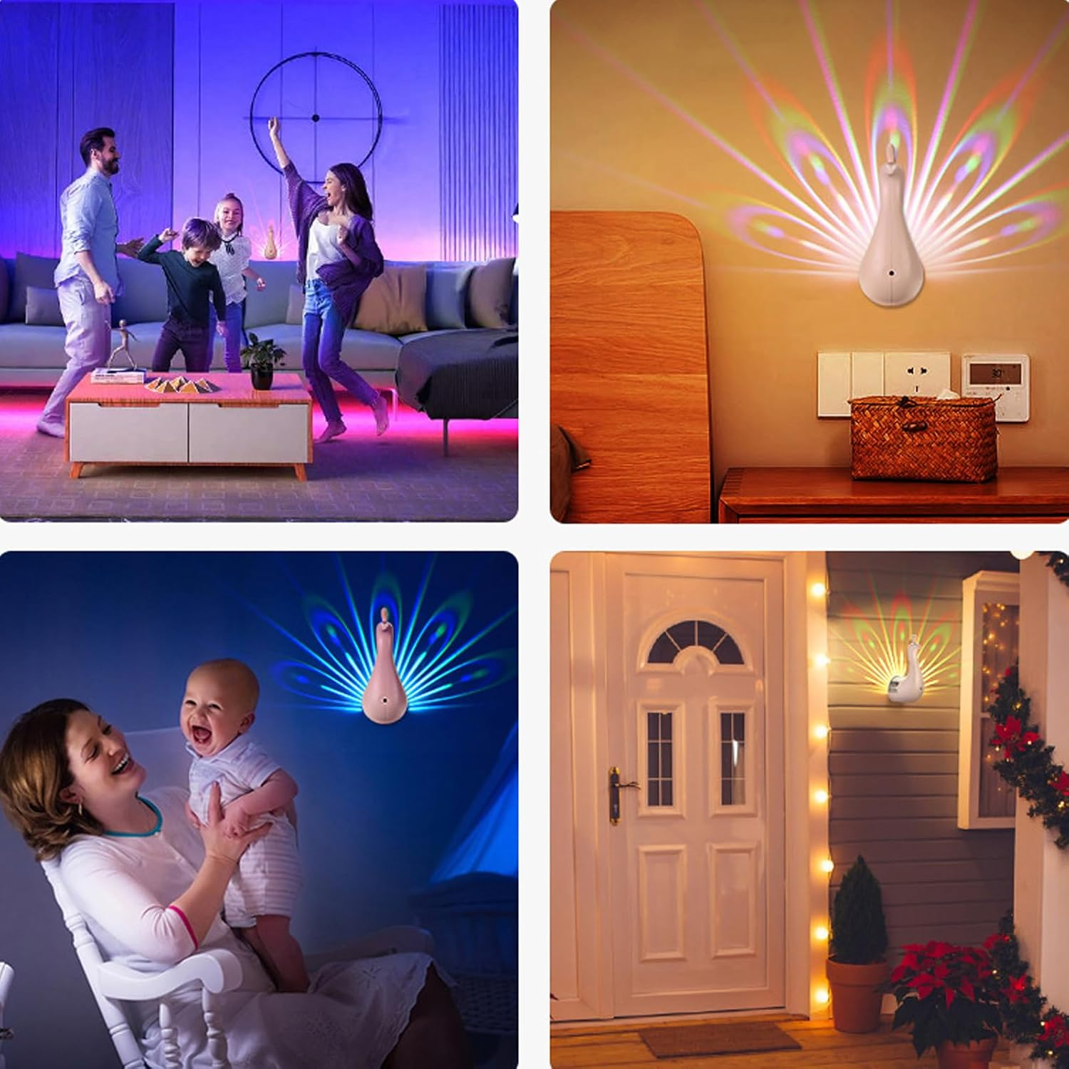 Peacock Projection Lamp, Wall Light with Remote Control - Medaid International