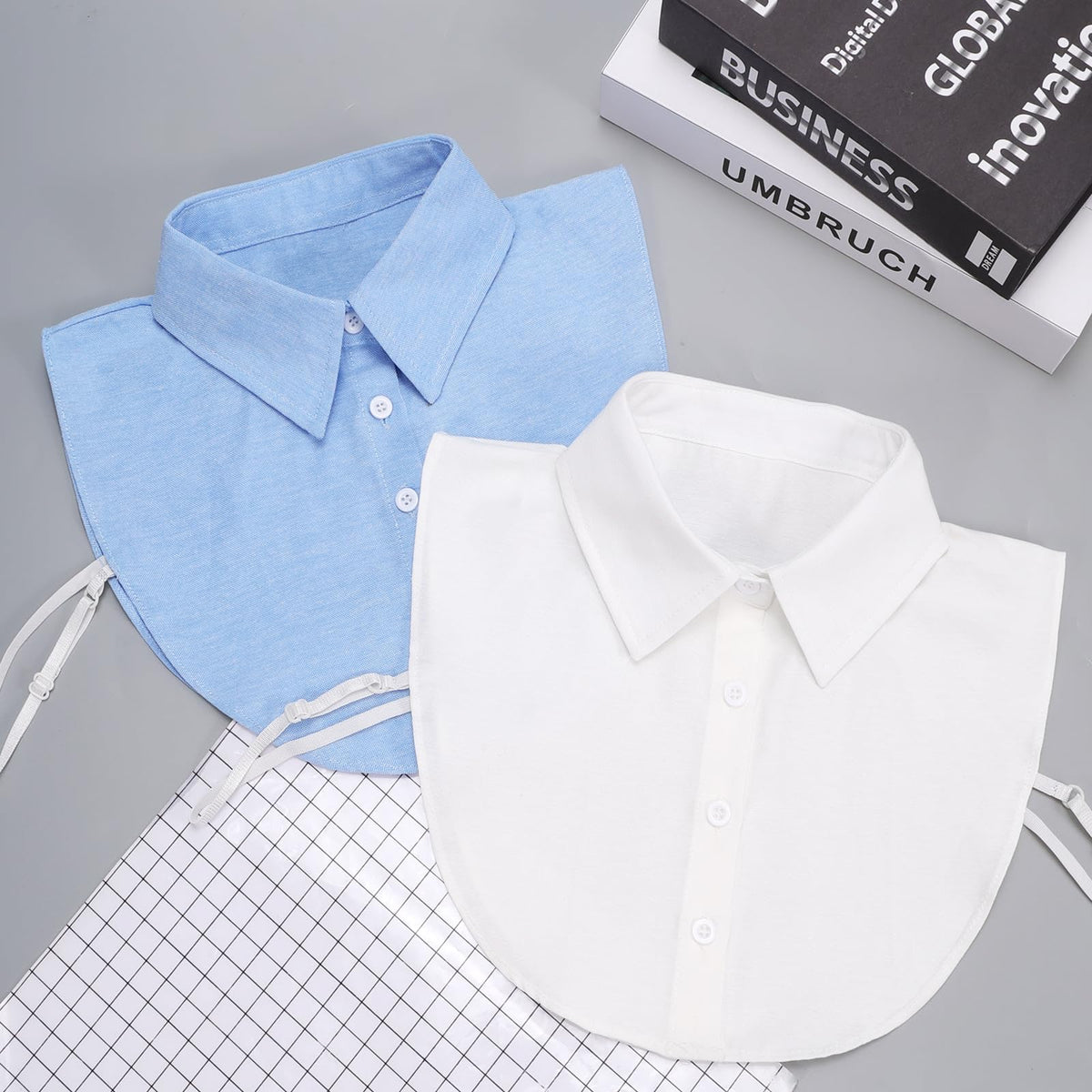 3 Pack Fake Collars, KASTWAVE White Detachable Turtleneck Dickey Collar Black Half Shirts False Top Mock Blouse Ladys Shirt Joker Decorative Cuff Cotton Choker Tie Lapel Point