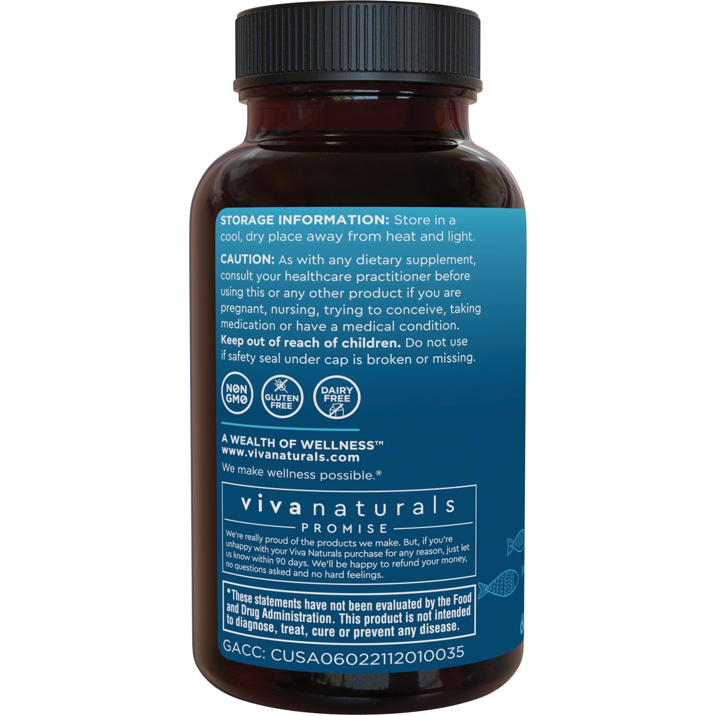 Viva Naturals Omega-3 Fish Oil, Triple Strength, 2500 mg, 60 Softgels – Re-Esterified Omega 3 Fatty Acids Including EPA, DHA, DPA - Pascatarian-Friendly - Medaid International