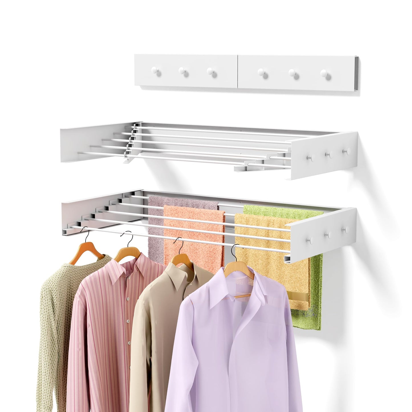Collapsible Wall Mounted Clothes Drying Rack