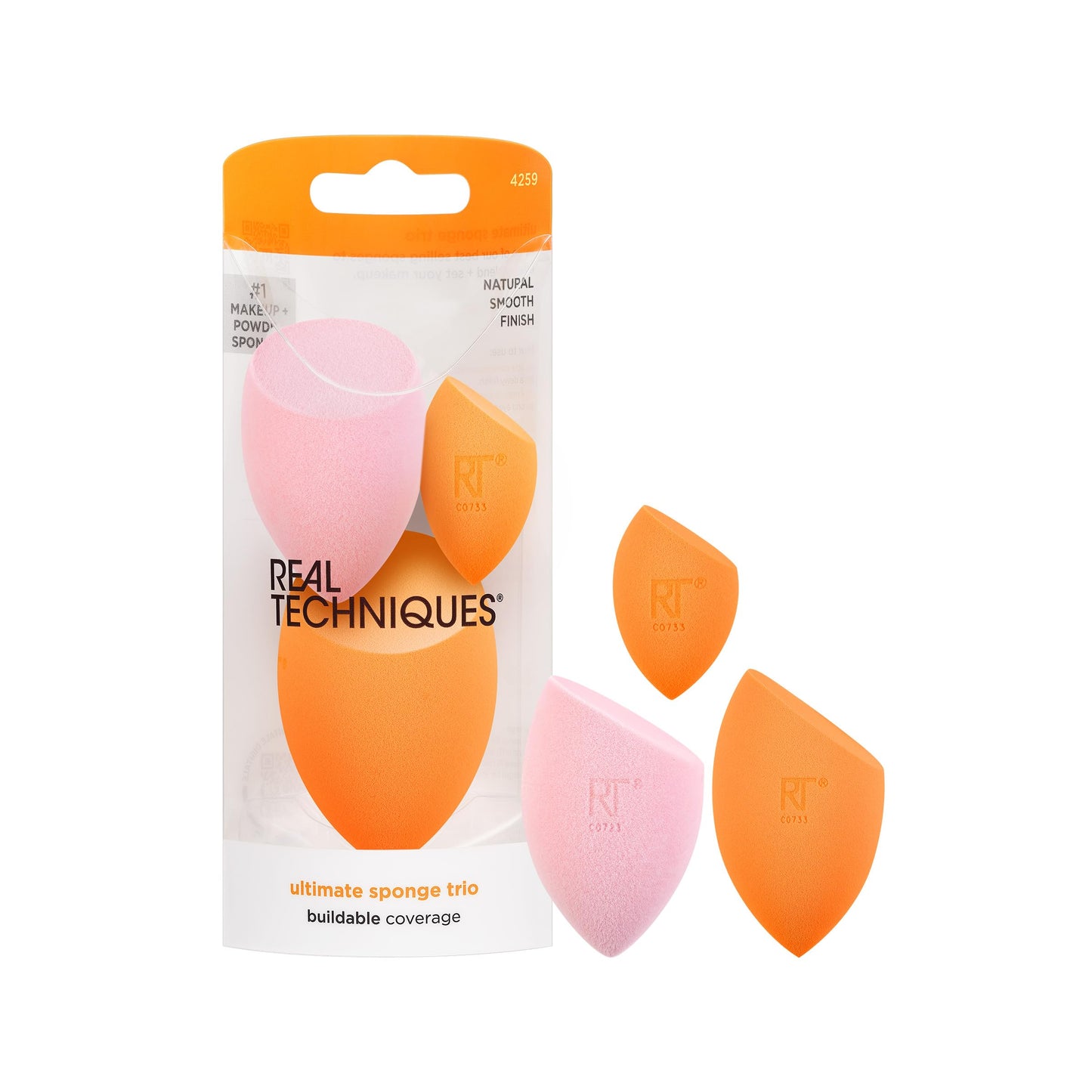 Real Techniques Ultimate Makeup Sponge Trio, Makeup Blending Sponges, For Liquid, Cream, & Powder Products, Powder & Foundation Sponges, Mini Makeup Sponge, Latex-Free Foam, Travel-Friendly, 3 Count - Medaid International