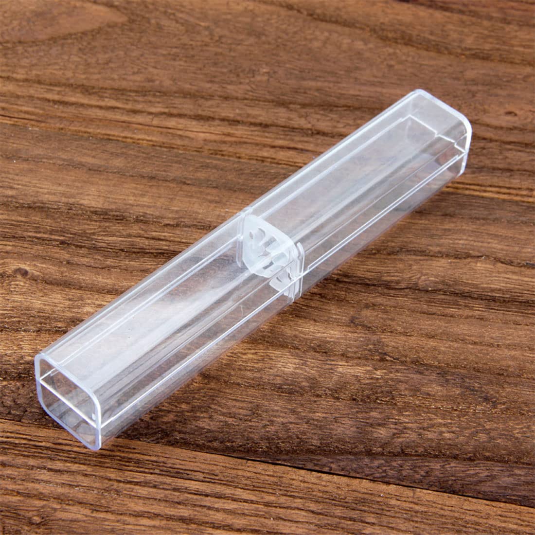 TERRIFI 12 Pcs Acrylic Pen Case, Empty Pencil Gift Boxes, Clear Pen Display Case, Single Pen Holder Ballpoint Organizer Container for School Business Office Teachers Students Supplies
