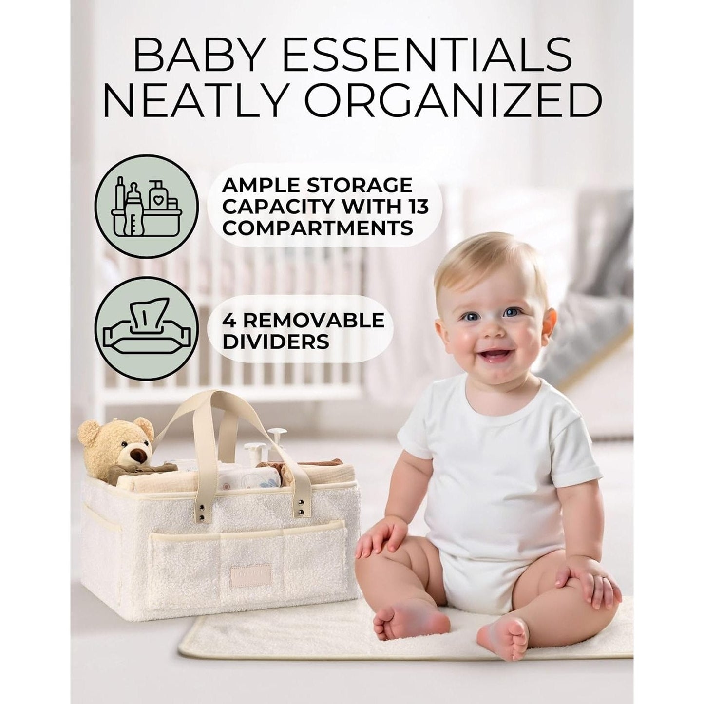 Little Baby Diaper Caddy Basket - Teddy