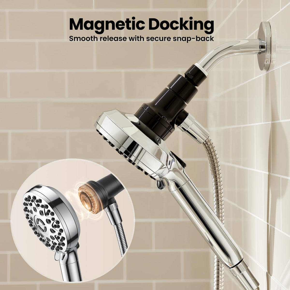 JOMOO Magnetic Shower Head with Handheld, Filtered, High Pressure, 7 Modes