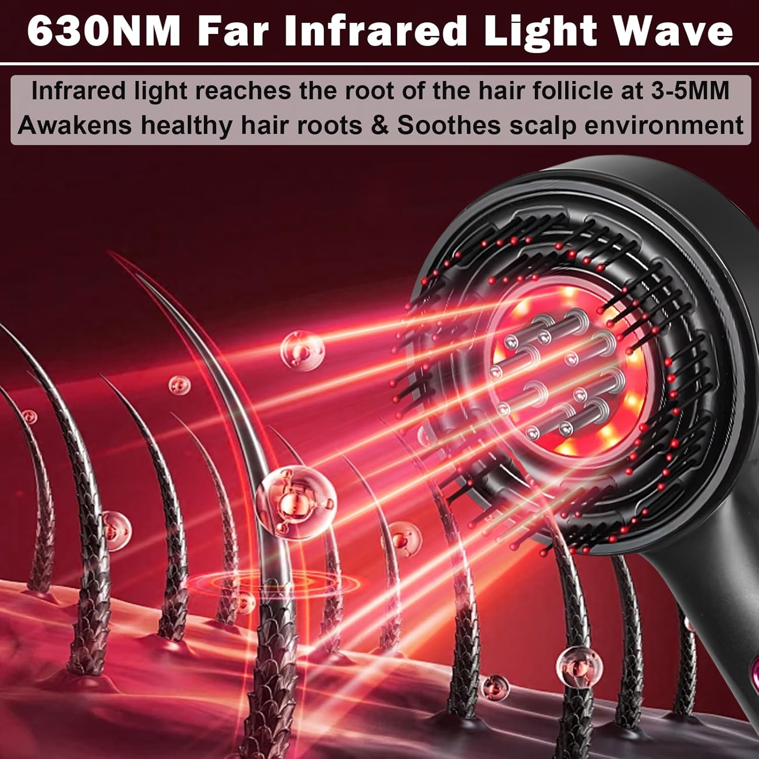 Laser Therapy Hair Growth Comb ‚Äì Electric Scalp Massager & Hair Oil Applicator Waterproof - Medaid International