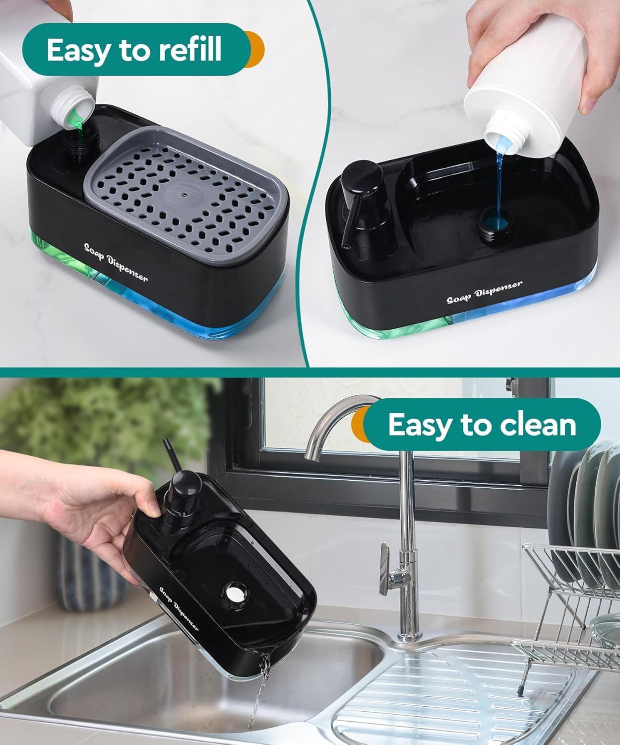 Hand and Dish Soap Dispenser Set