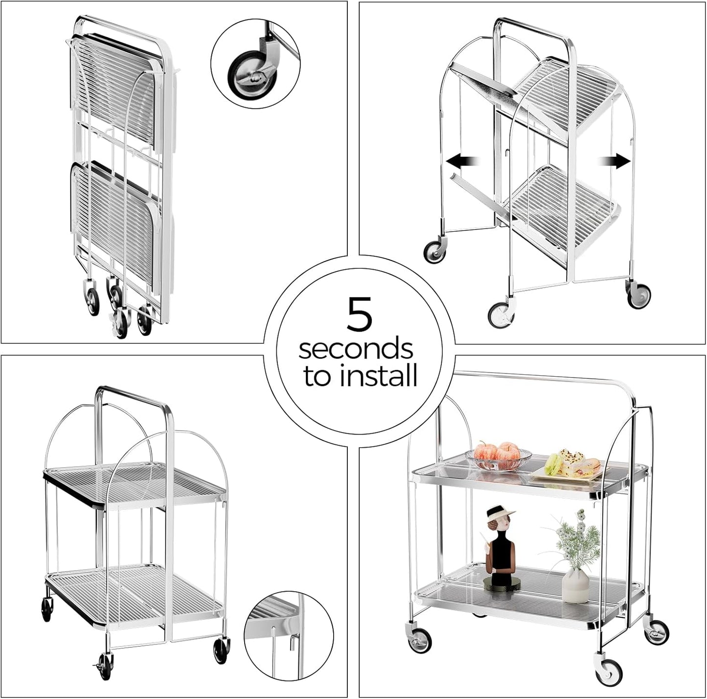 Folding Kitchen Trolley