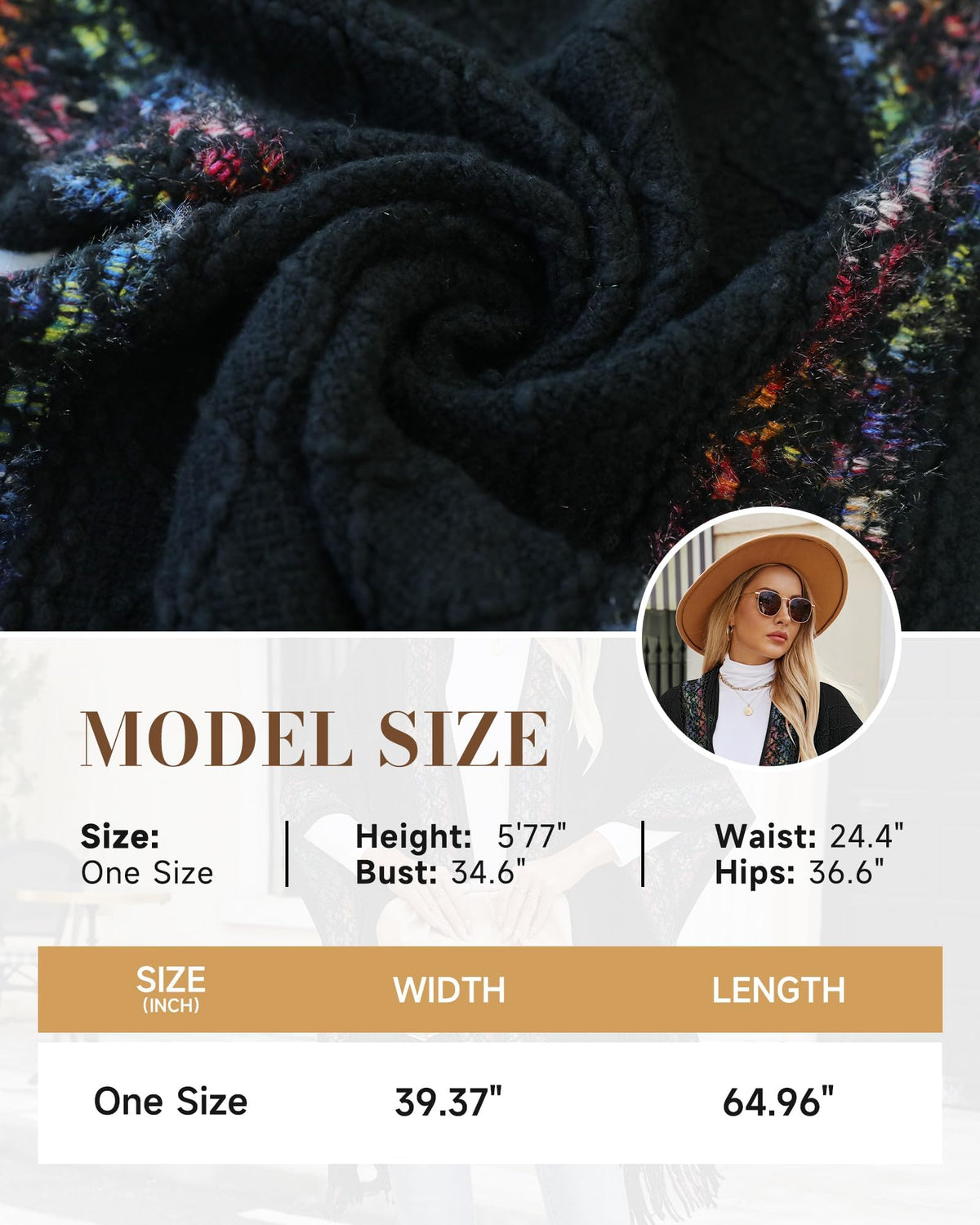 KASTWAVE Knit Shawl Wraps for Women, Wraps Oversized Winter Scarf, Warm Poncho Sweater, Tassels Open Front capes, Warm Wearable Blanket Long Cardigans Sweater Coats Birthday Gifts for Ladies