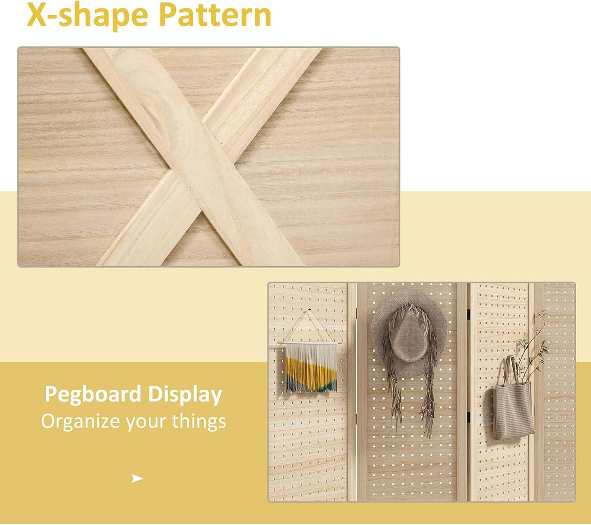 4 Panel Pegboard Display Room Divider