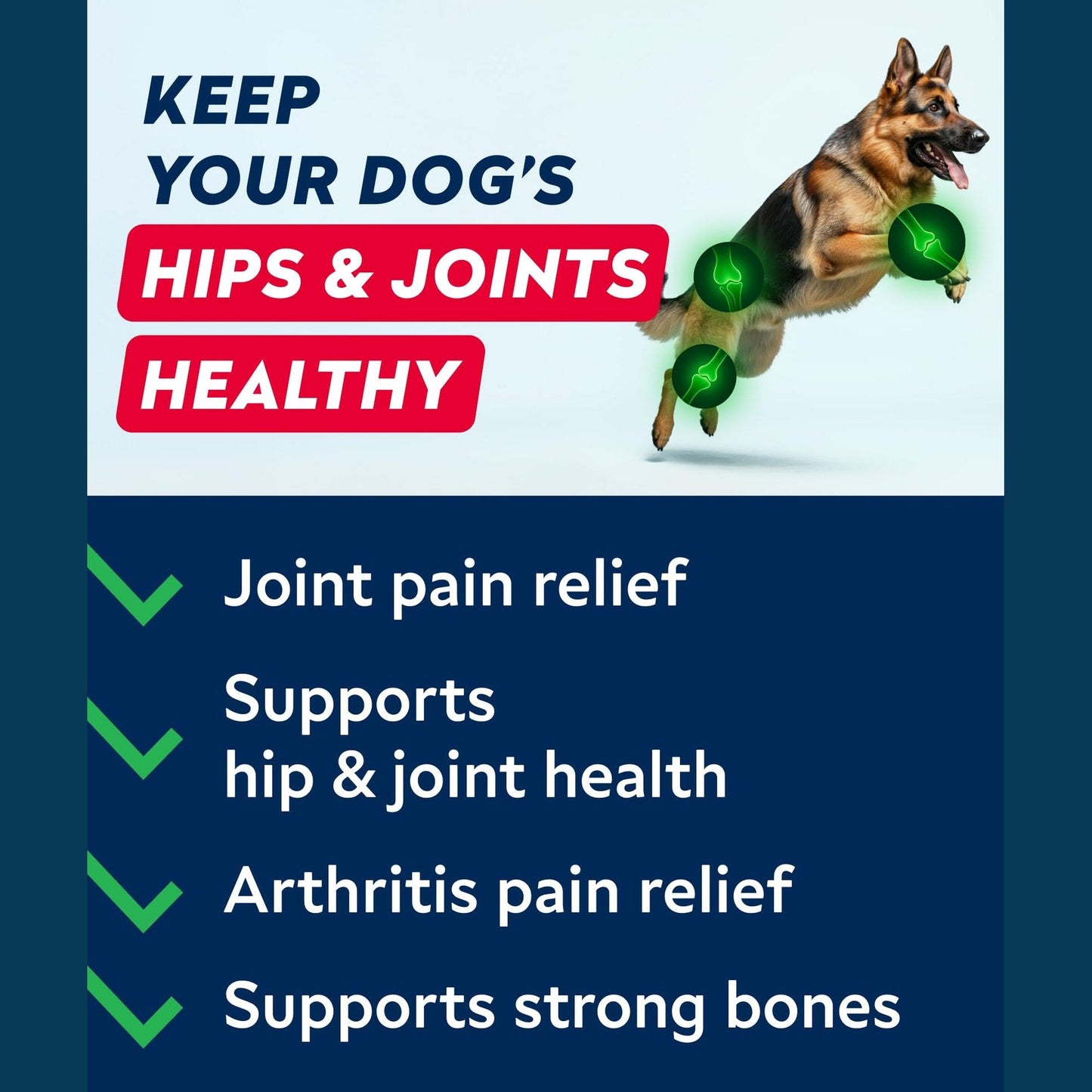 STRELLALAB Hip & Joint Glucosamine Supplement Treats for Dogs - Chondroitin, Omega-3, MSM - Advanced Joint Health Support Chews for Large Breed - Pain Relief - Bacon Flavor - 120 Ct - Made in USA