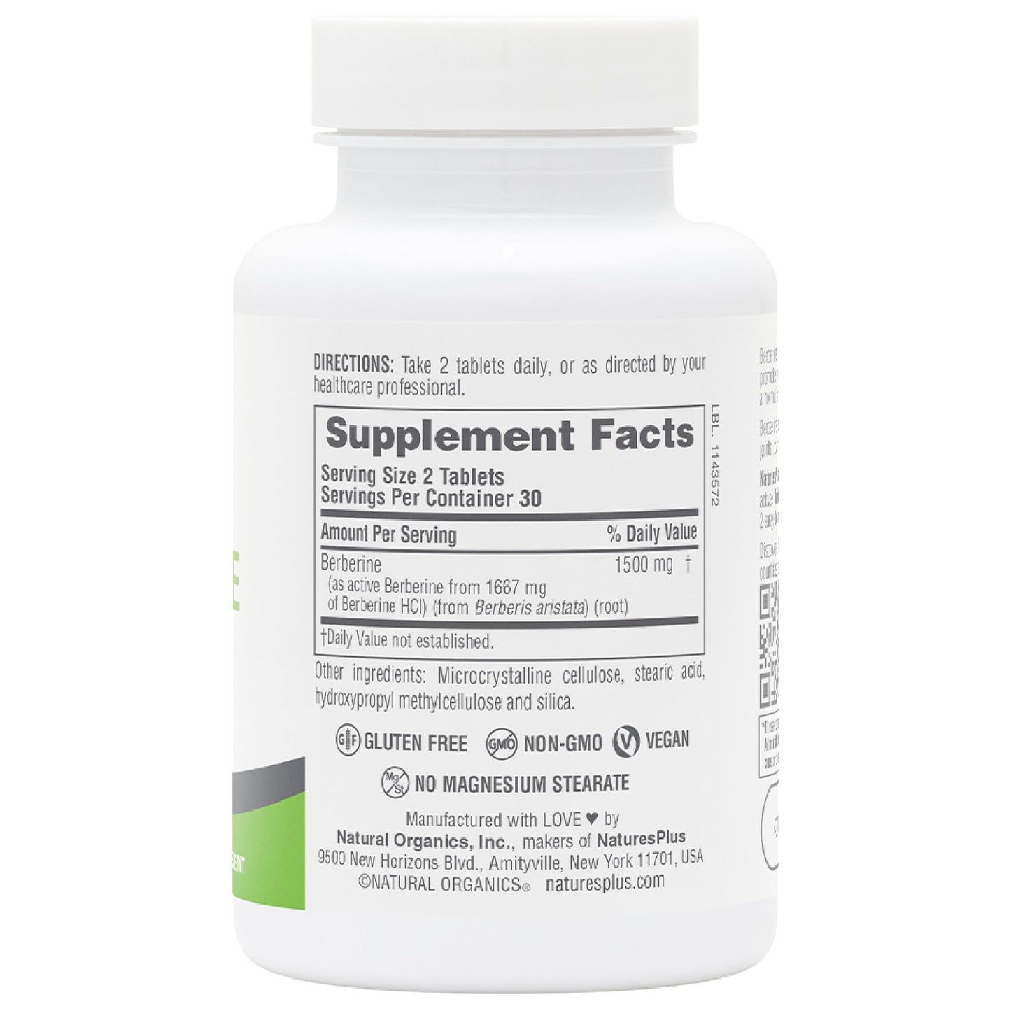 Natures Plus PRO Berberine 1500 mg - 60 Tablets - Supports Healthy Metabolism - Non-GMO, Vegan & Gluten Free - 30 Servings - Medaid International