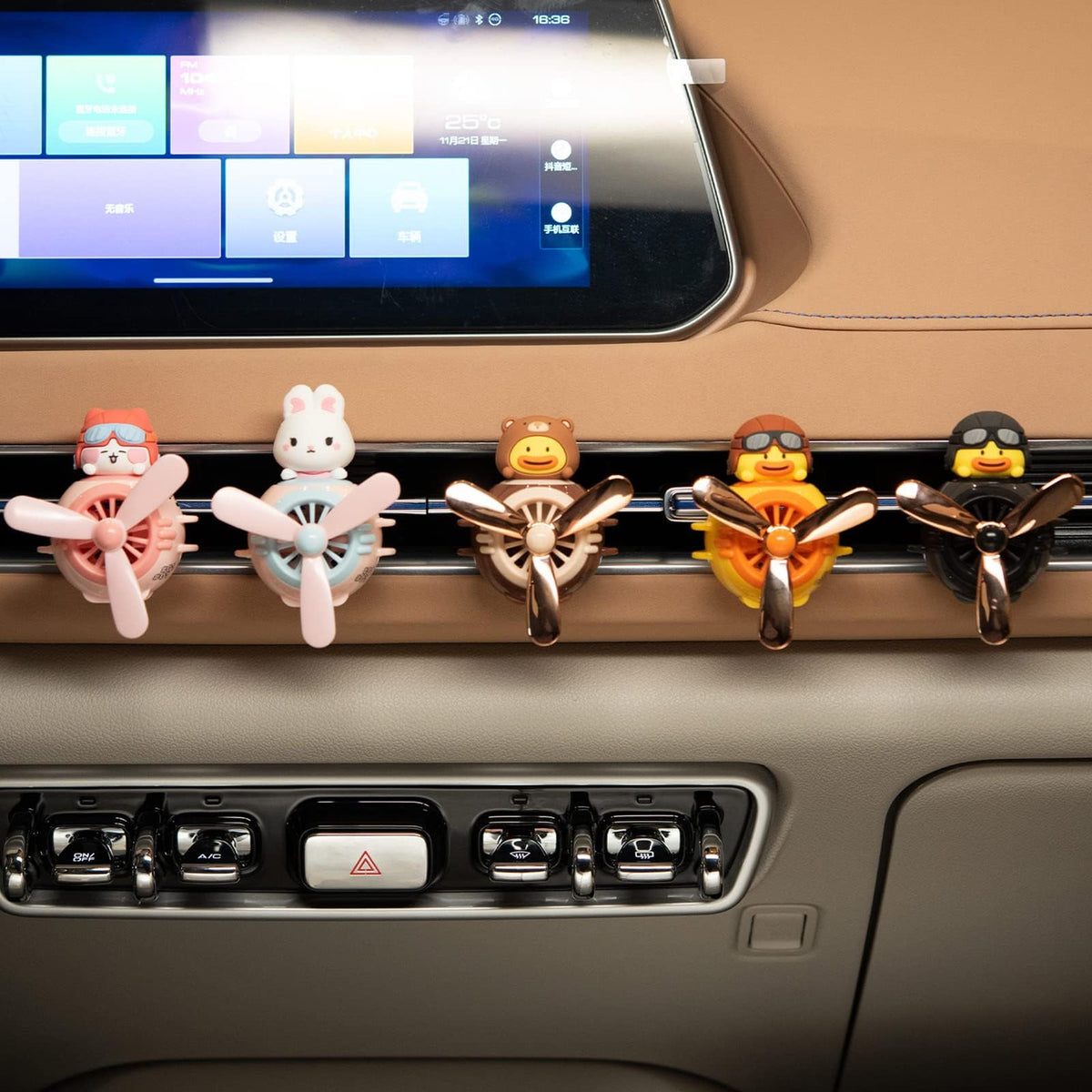 KASTWAVE Car Air Freshener - Cartoon Pilot Design, Vent Clip, Cologne Scent, Pink, Auto Interior Decor Accessory