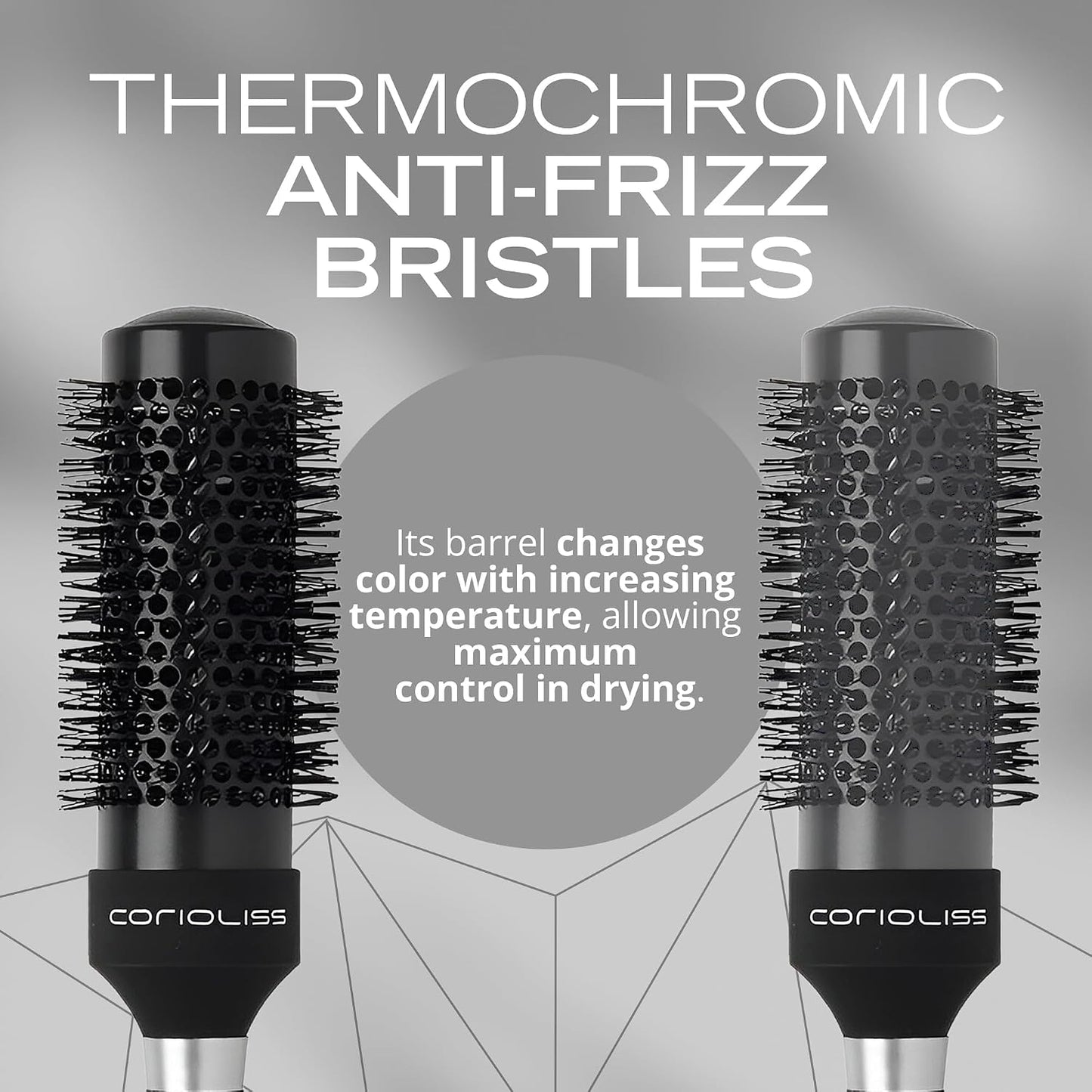 CORIOLISS | Hair Roller Brush for Women | Professional Hair Brush with Thermochromic Ceramic | Ideal for Short Hair and Precise Styling Works 43 MM