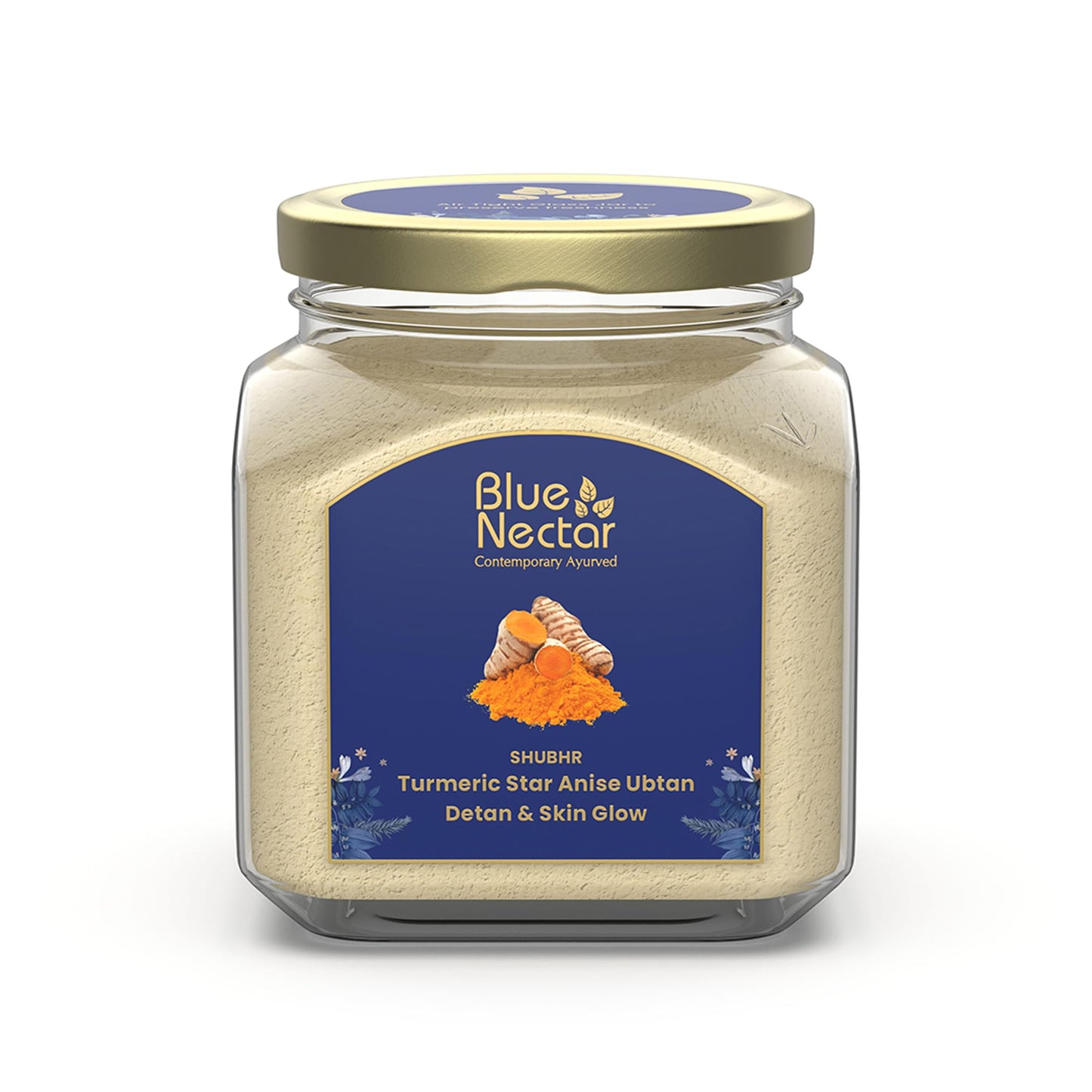 Blue Nectar Turmeric Ubtan Powder for Glowing Skin | Ayurvedic Ubtan Face Pack for Skin Brightening | Tan Removal Face Pack for Women & Men with Multani Mitti Powder | (3.5 Oz, 9 Herbs) - Medaid International