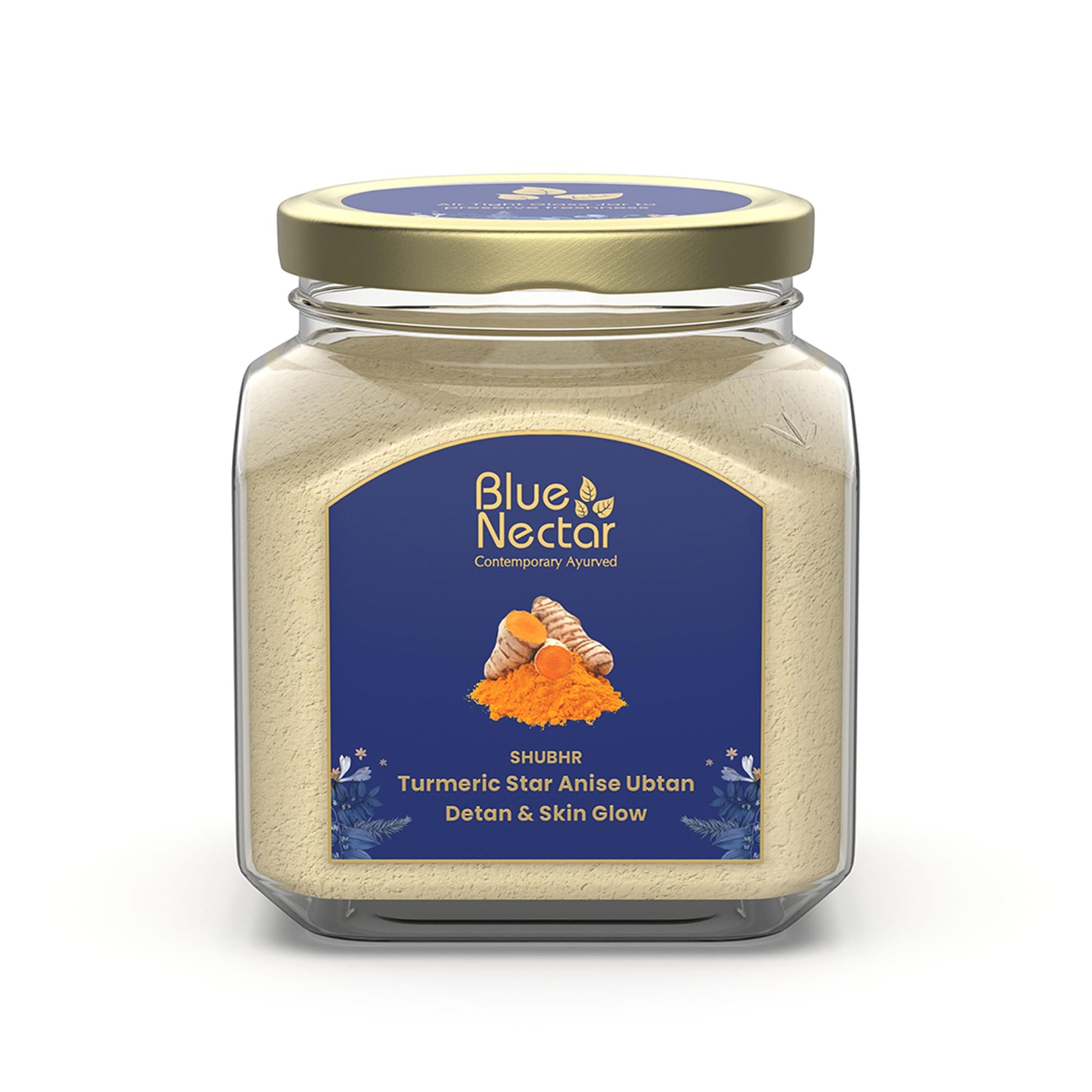 Blue Nectar Turmeric Ubtan Powder for Glowing Skin | Ayurvedic Ubtan Face Pack for Skin Brightening | Tan Removal Face Pack for Women & Men with Multani Mitti Powder | (3.5 Oz, 9 Herbs) - Medaid International