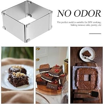 Mousse Rings Square Mousse Ring Cake Baking Stainless Steel Dessert Ring Pastry Mould for Home Baking Cake Rings Square