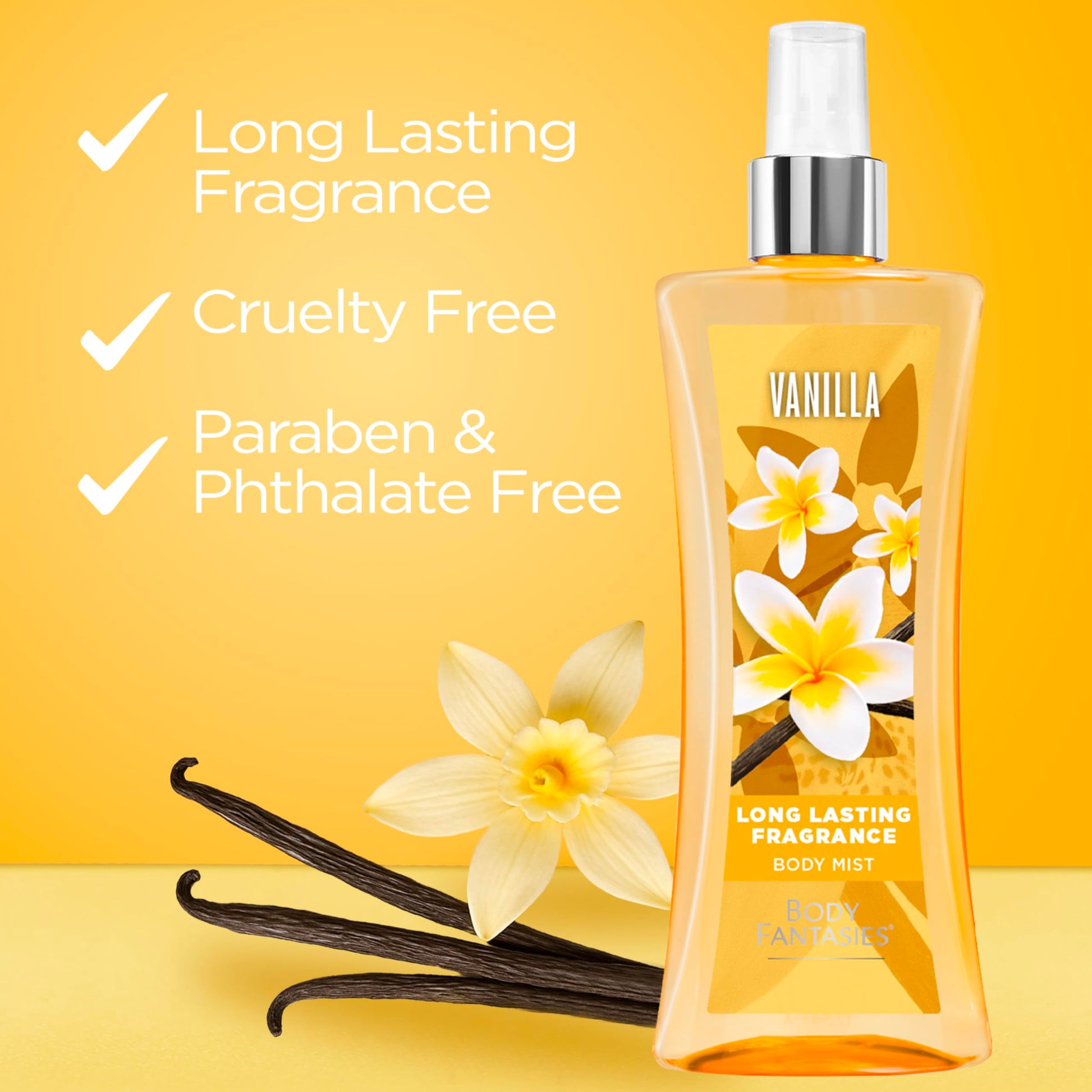 Body Fantasies Fragrance Body Spray, Vanilla, 8 Ounce - Medaid International