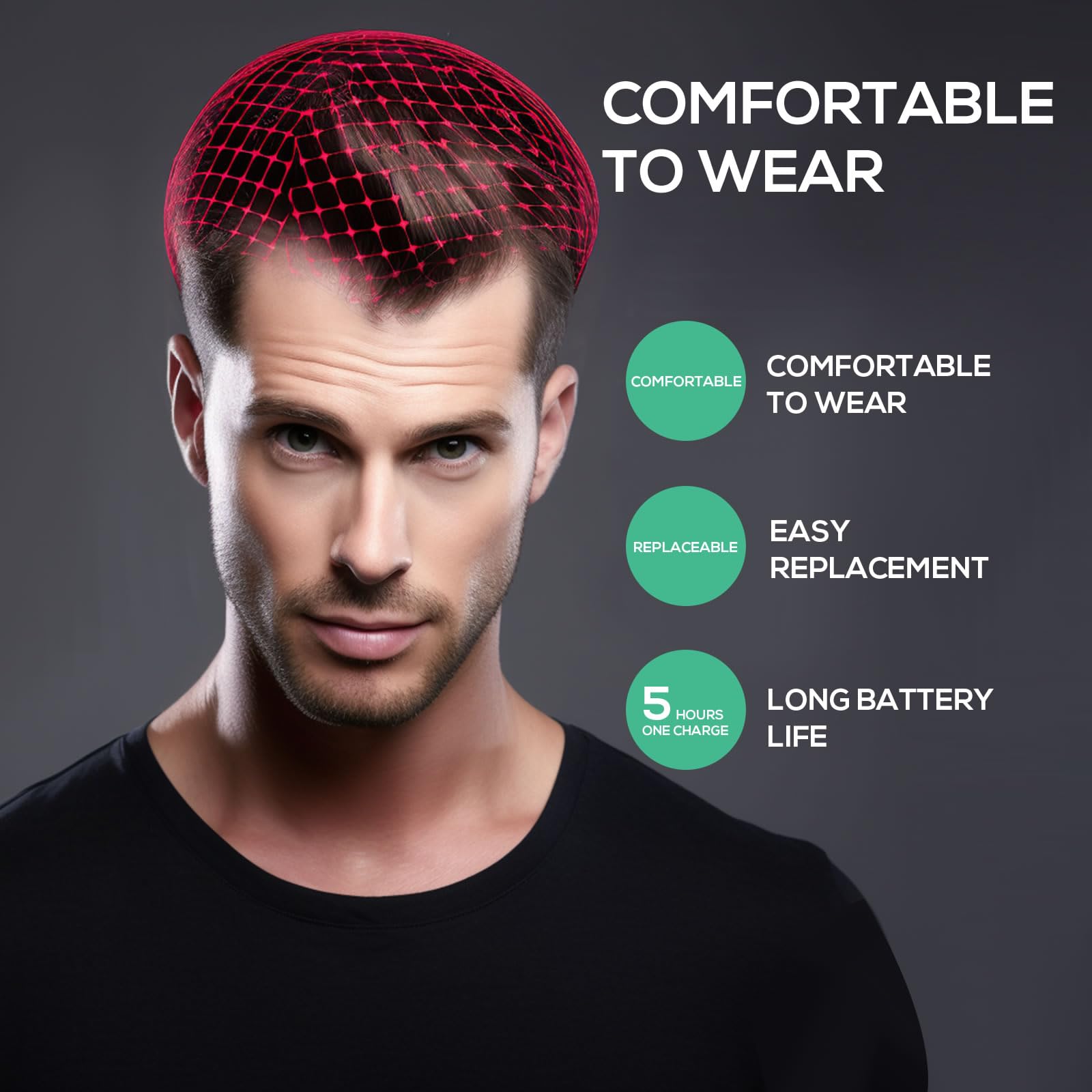 Laser Hair Growth Cap, Low level laser therapy (LLLT) equipment for promoting hair growth in women and men - Medaid International