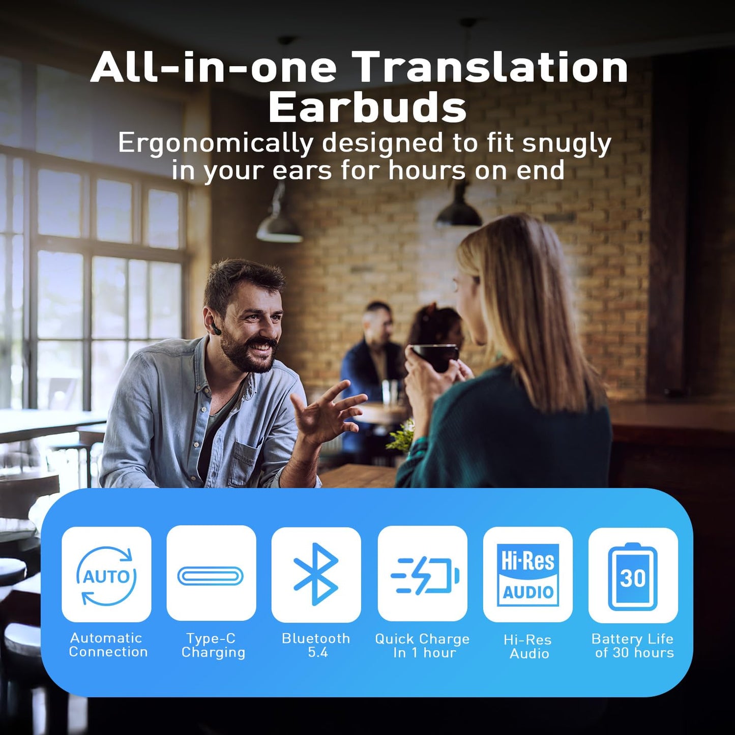 Niangziaha AI Language Translation Earbuds - Translation Earbuds Real Time, 144 Languages Online Translation, Two-Way Translator with APP for iOS for Android, Simultaneous Translation Bluetooth 5.4 - Medaid International