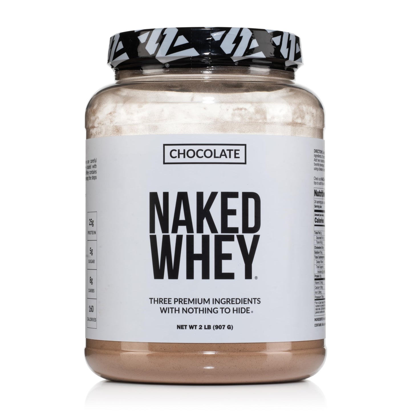 NAKED Whey Chocolate Protein Powder - Only 3 Ingredients - Grass Fed Whey Protein Powder, Organic Chocolate and Organic Coconut Sugar, No GMO, No Soy, and Gluten Free - 24 Servings - Medaid International
