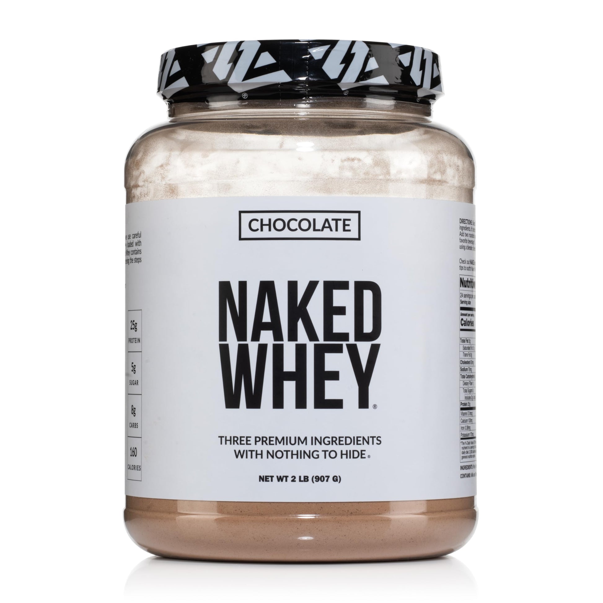NAKED Whey Chocolate Protein Powder - Only 3 Ingredients - Grass Fed Whey Protein Powder, Organic Chocolate and Organic Coconut Sugar, No GMO, No Soy, and Gluten Free - 24 Servings - Medaid International